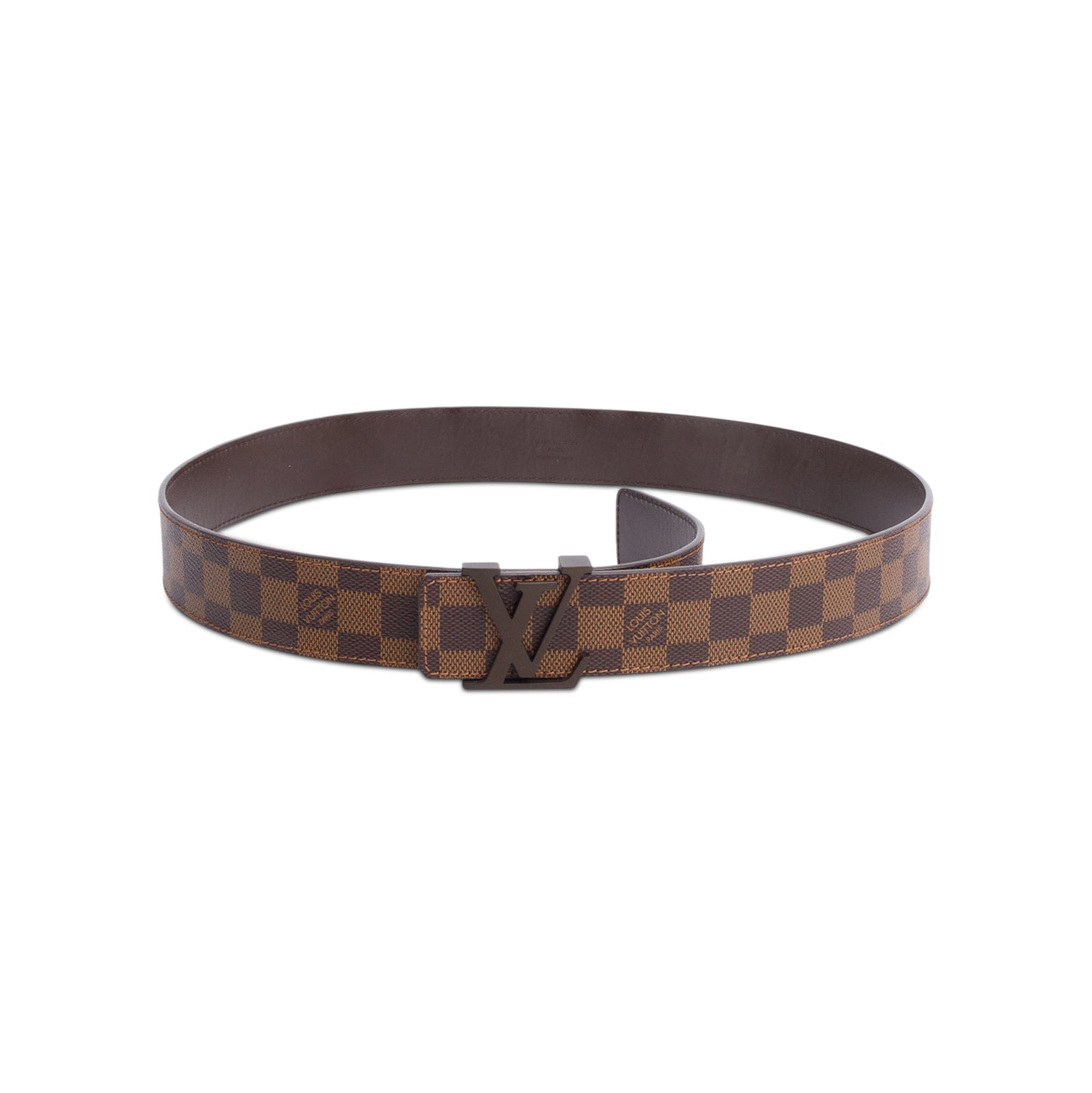 Louis Vuitton Damier Ebene Canvas LV Initiales 40 MM Belt, Size 100 40