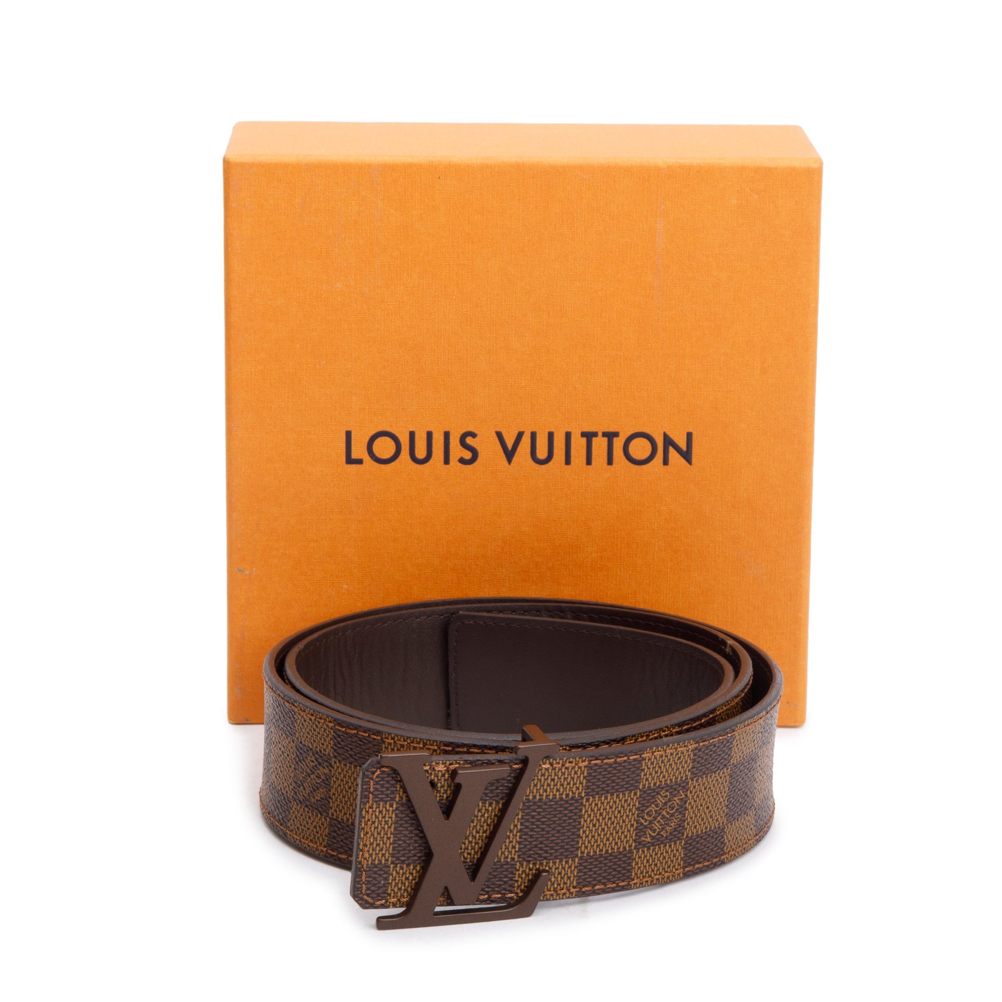 Louis Vuitton Damier Ebene Canvas LV Initials 40 MM Belt 90 36 w/ Box