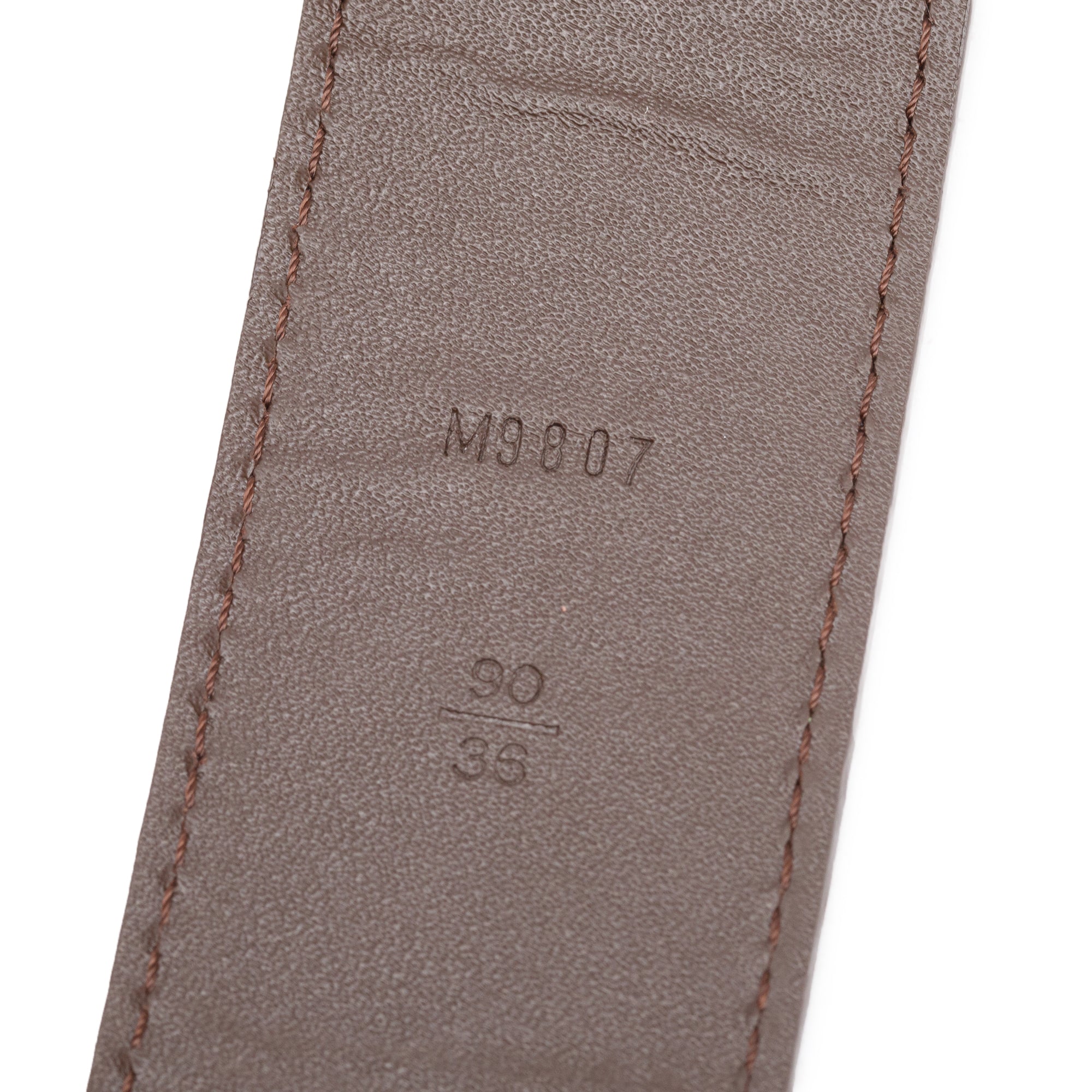 Louis Vuitton Damier Ebene Canvas LV Initials 40 MM Belt 90 36 w/ Box & Receipt