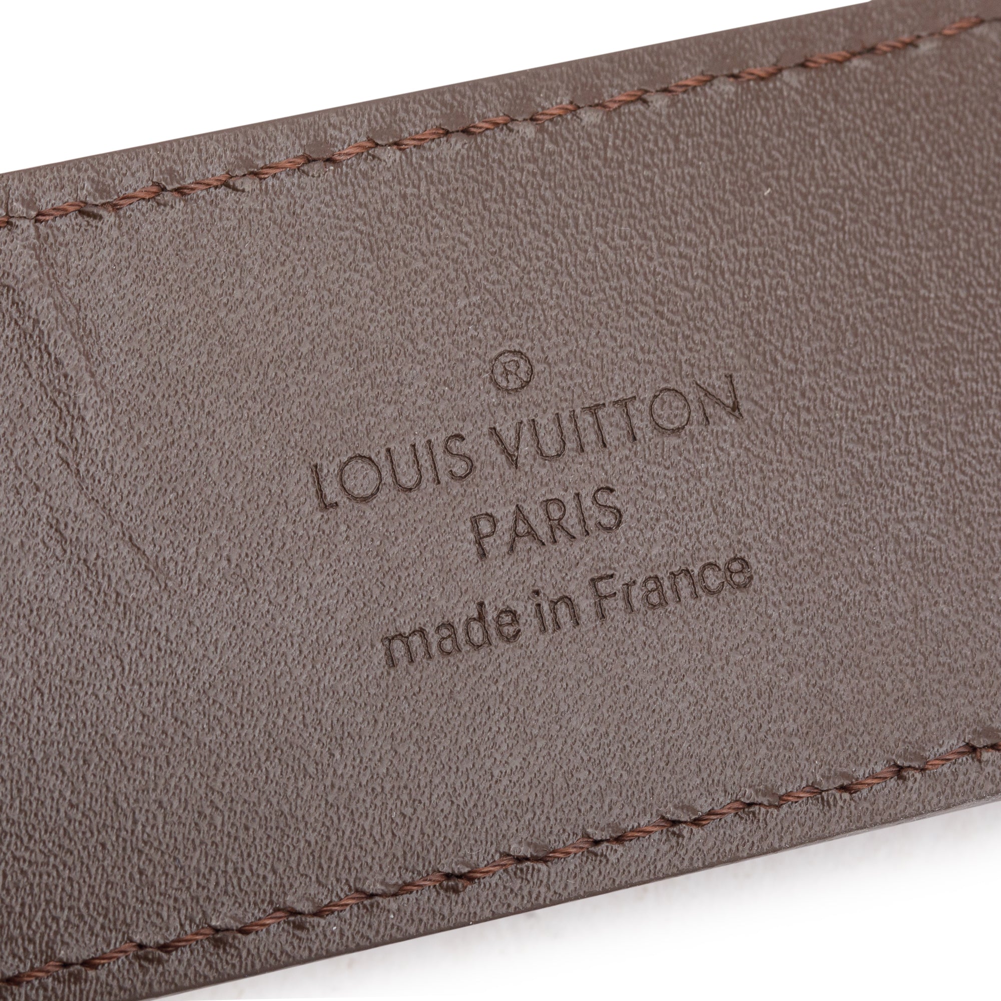 Louis Vuitton Damier Ebene Canvas LV Initials 40 MM Belt 90 36 w/ Box & Receipt