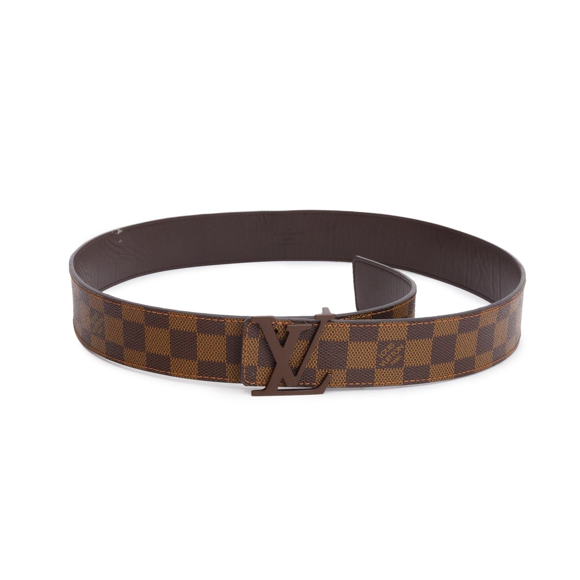 Louis Vuitton Damier Ebene Canvas LV Initials 40 MM Belt 90 36 w/ Box