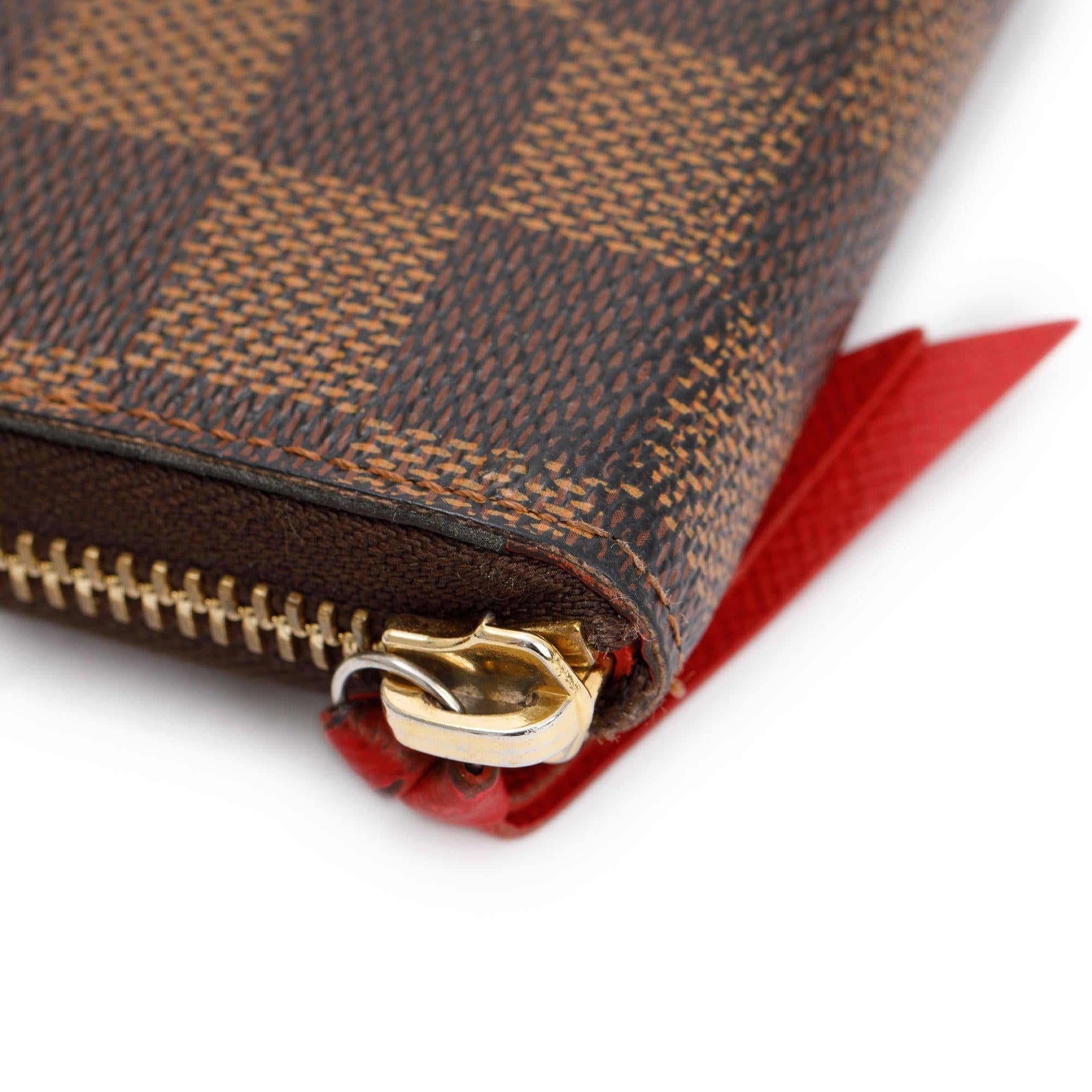 Louis Vuitton Damier Ebene Clemence Wallet w/ Box & Receipt