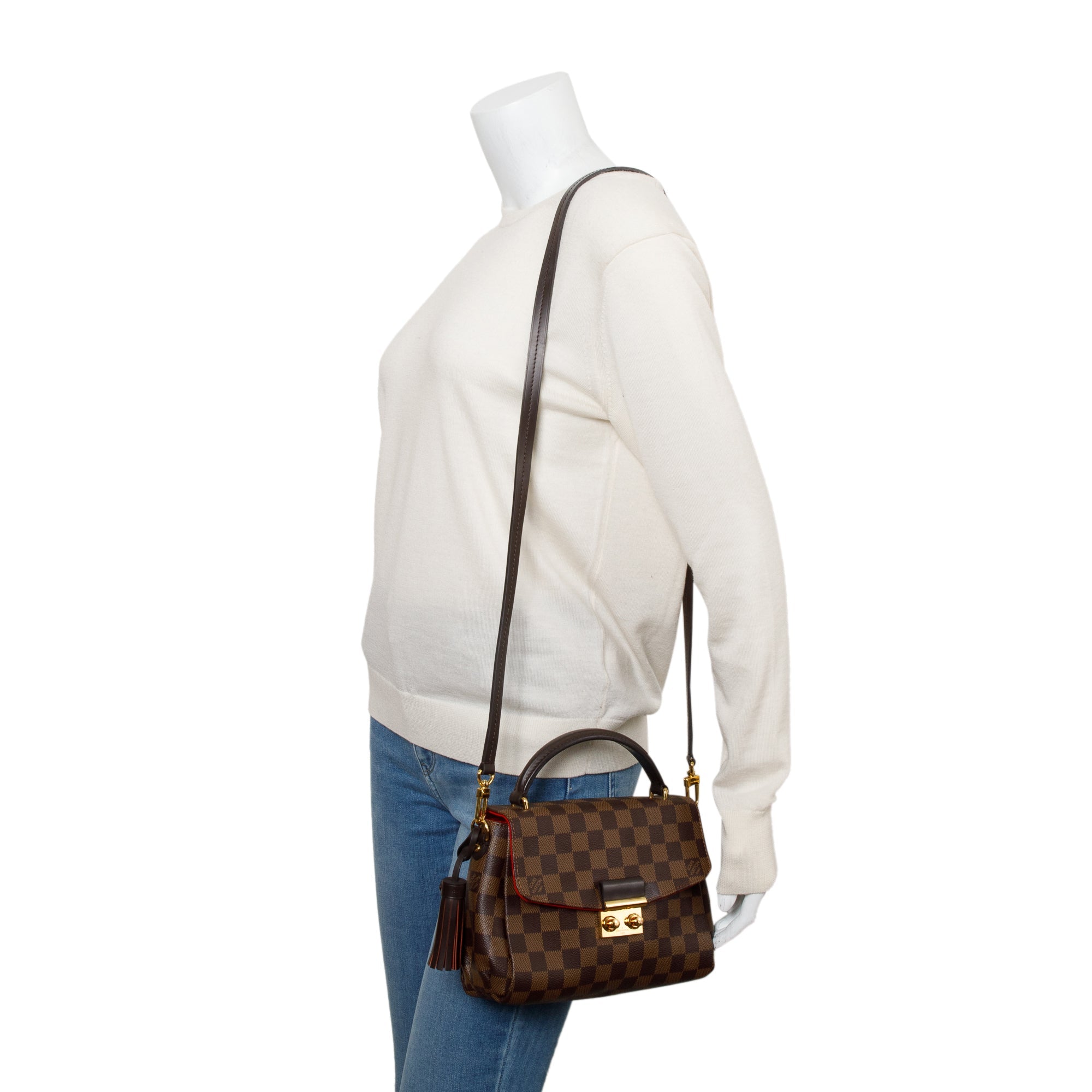 Louis Vuitton Damier Ebene Croisette Bag w/ Strap