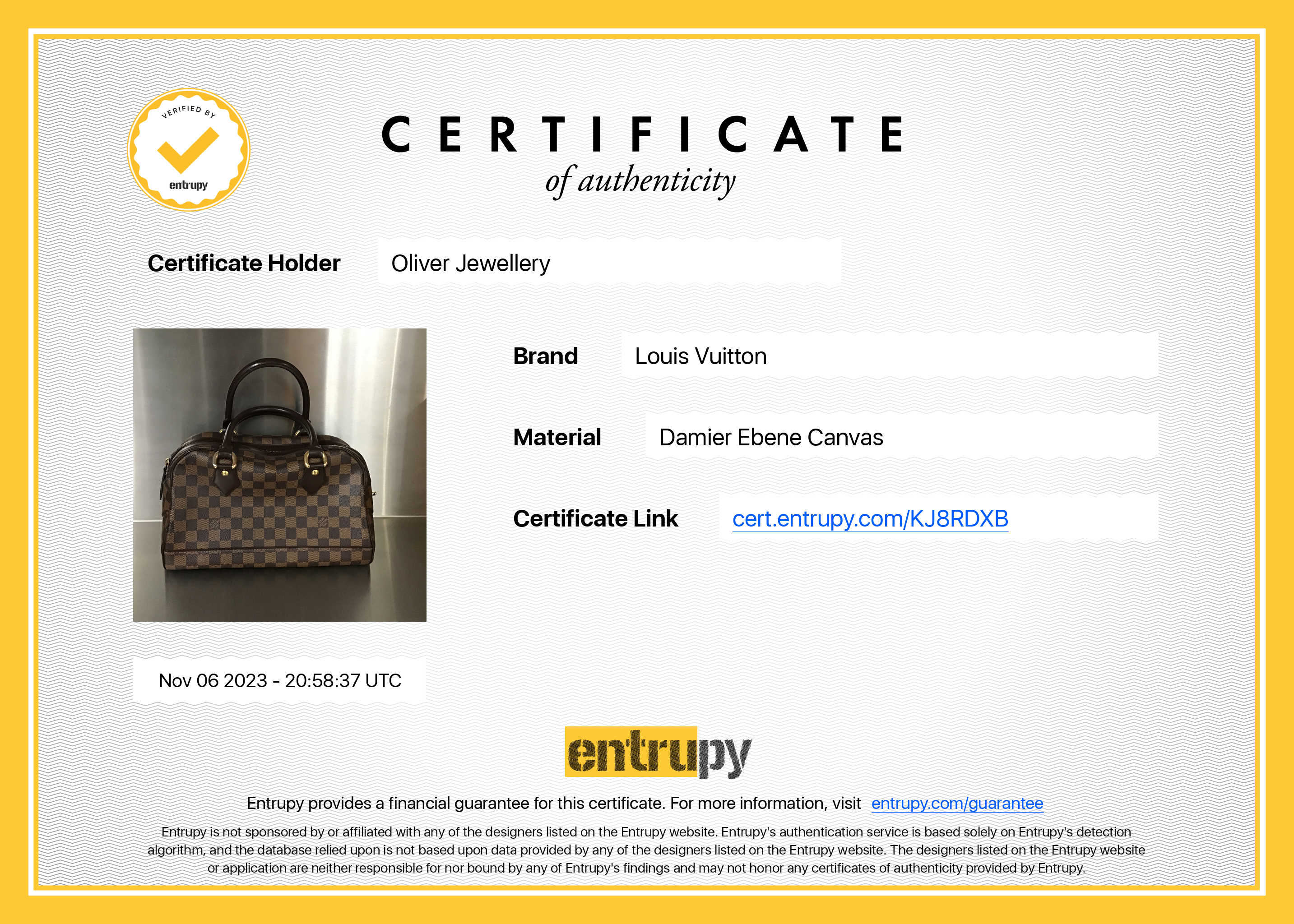 Louis Vuitton Damier Ebene Duomo Handle Bag