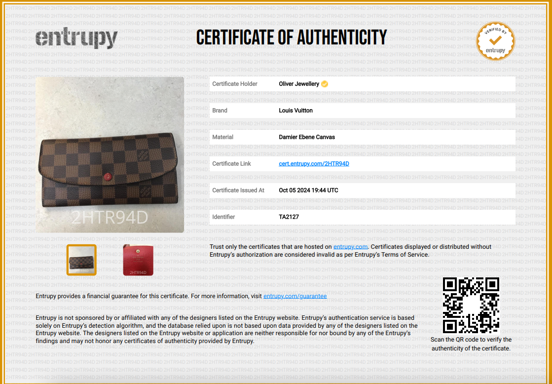 Louis Vuitton Damier Ebene Emilie Wallet