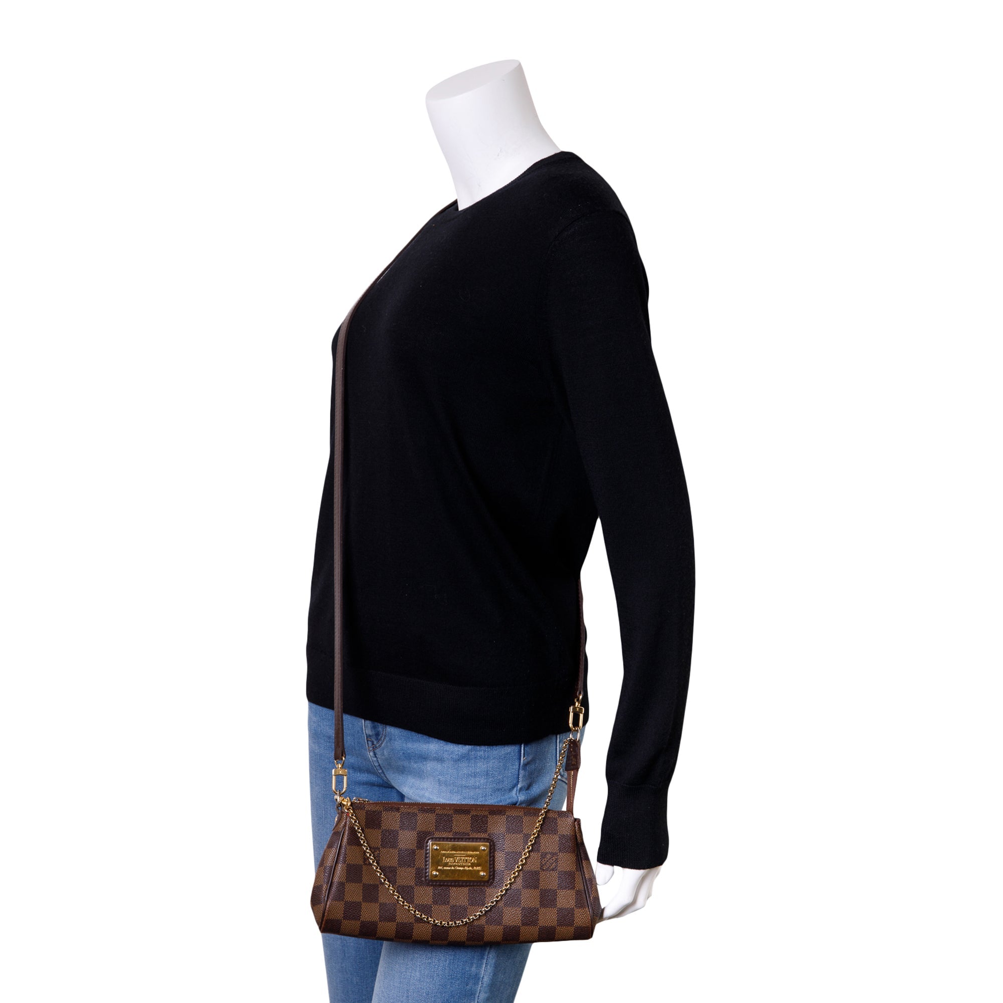 Louis Vuitton Damier Ebene Eva Clutch w/ Straps