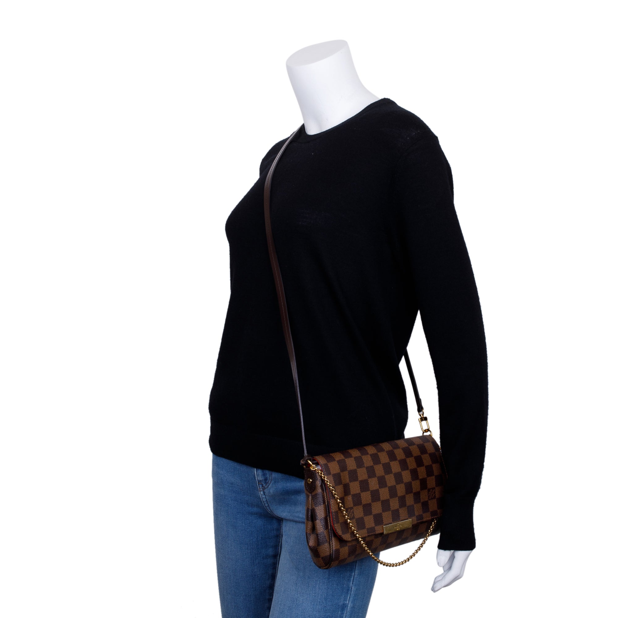 Louis Vuitton Damier Ebene Favorite MM w/ Box & Strap