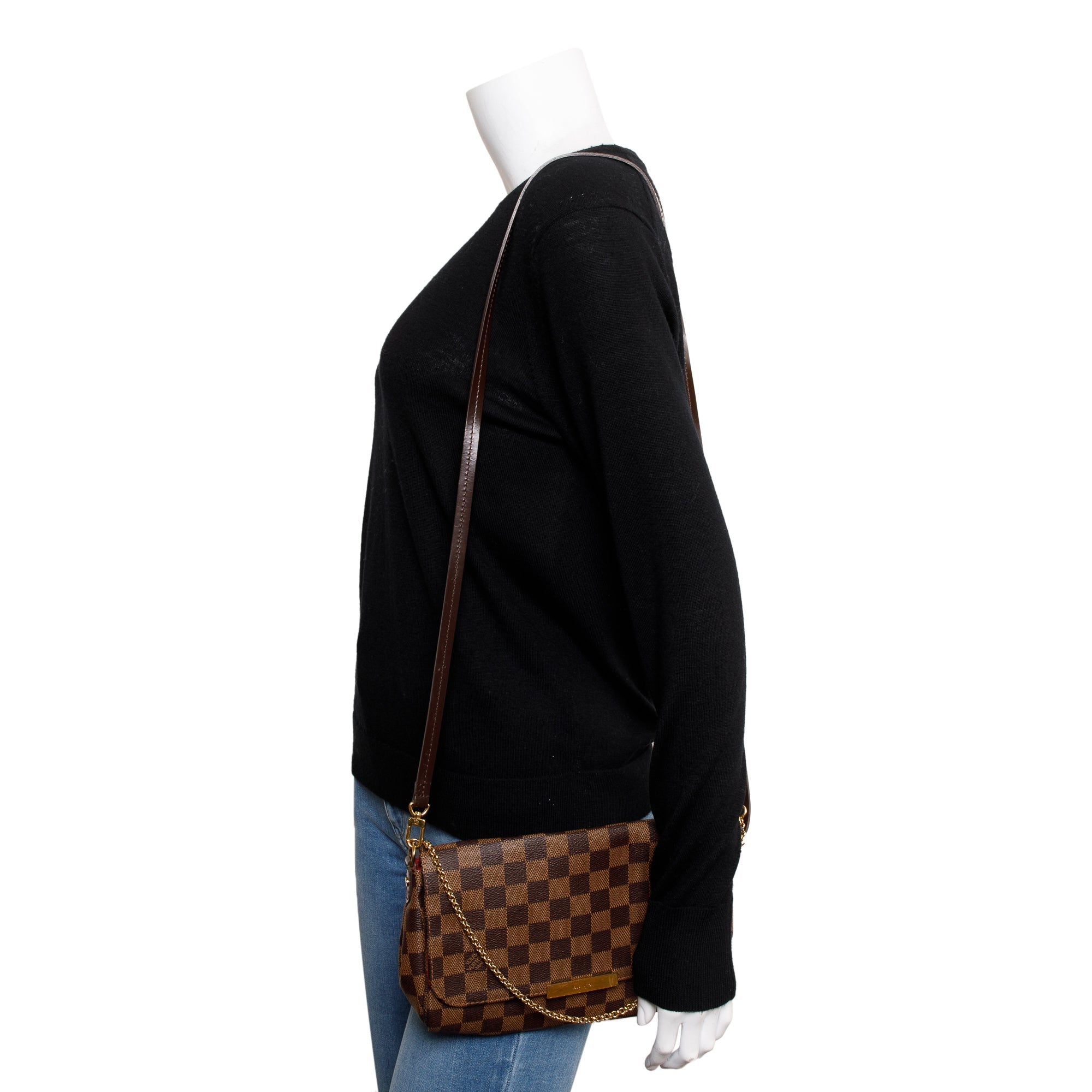 Louis Vuitton Damier Ebene Favorite MM w/ Strap