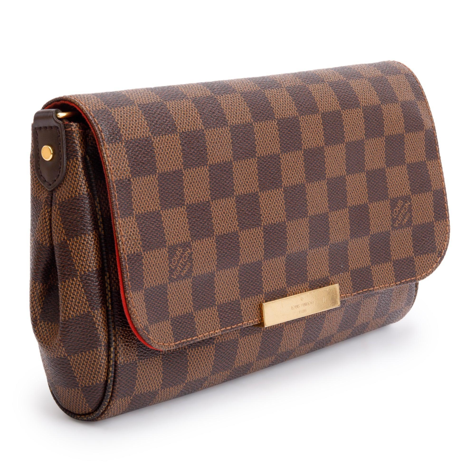 Louis Vuitton Damier Ebene Favorite MM w/ Strap, Receipt & Box