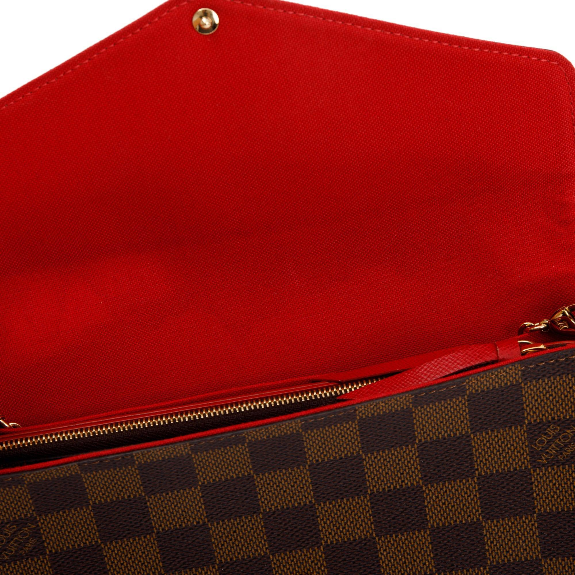 Louis Vuitton Damier Ebene Felicie Pochette Bag w/ Box & Inserts