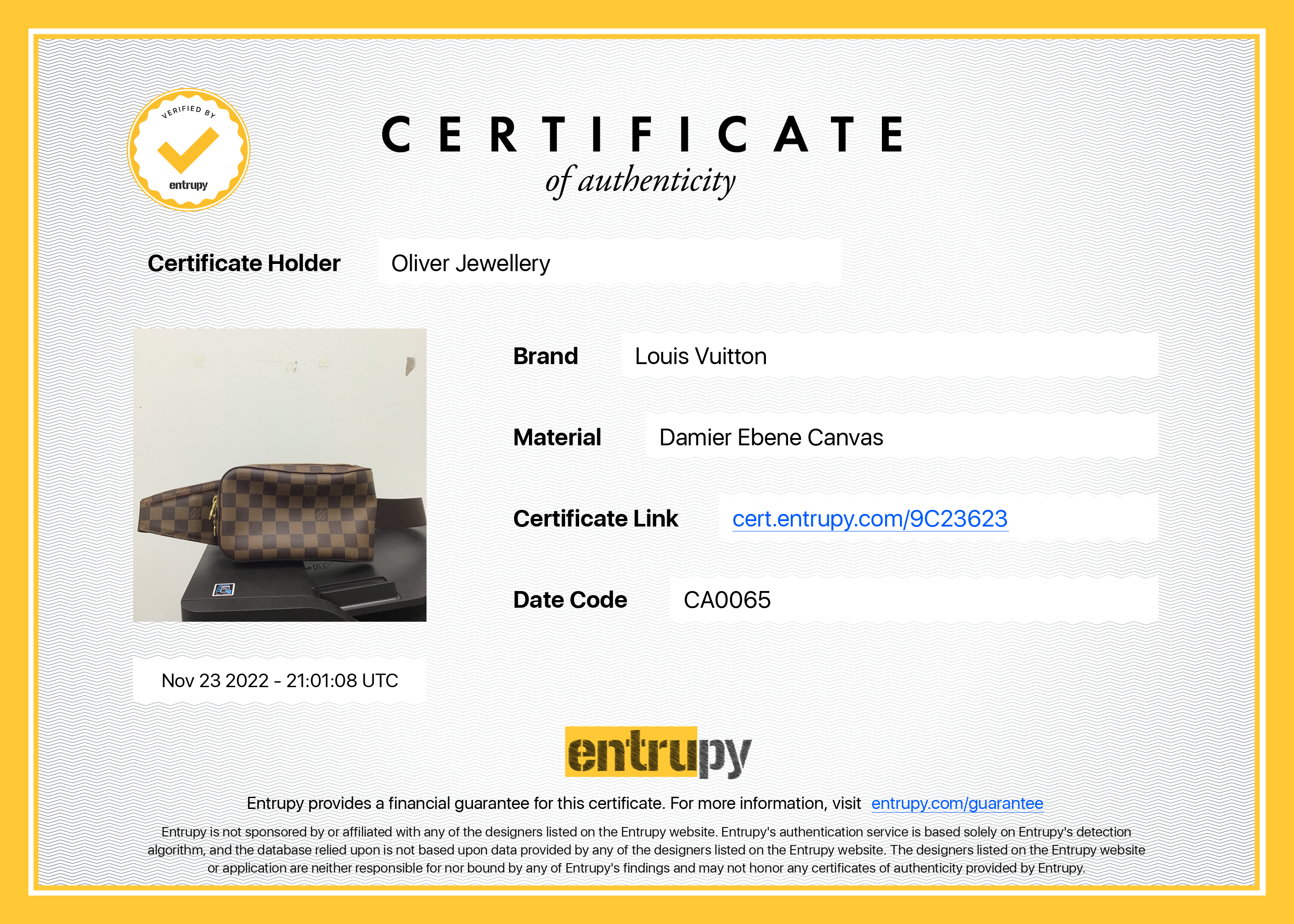 Louis Vuitton Damier Ebene Geronimos Waist Bag