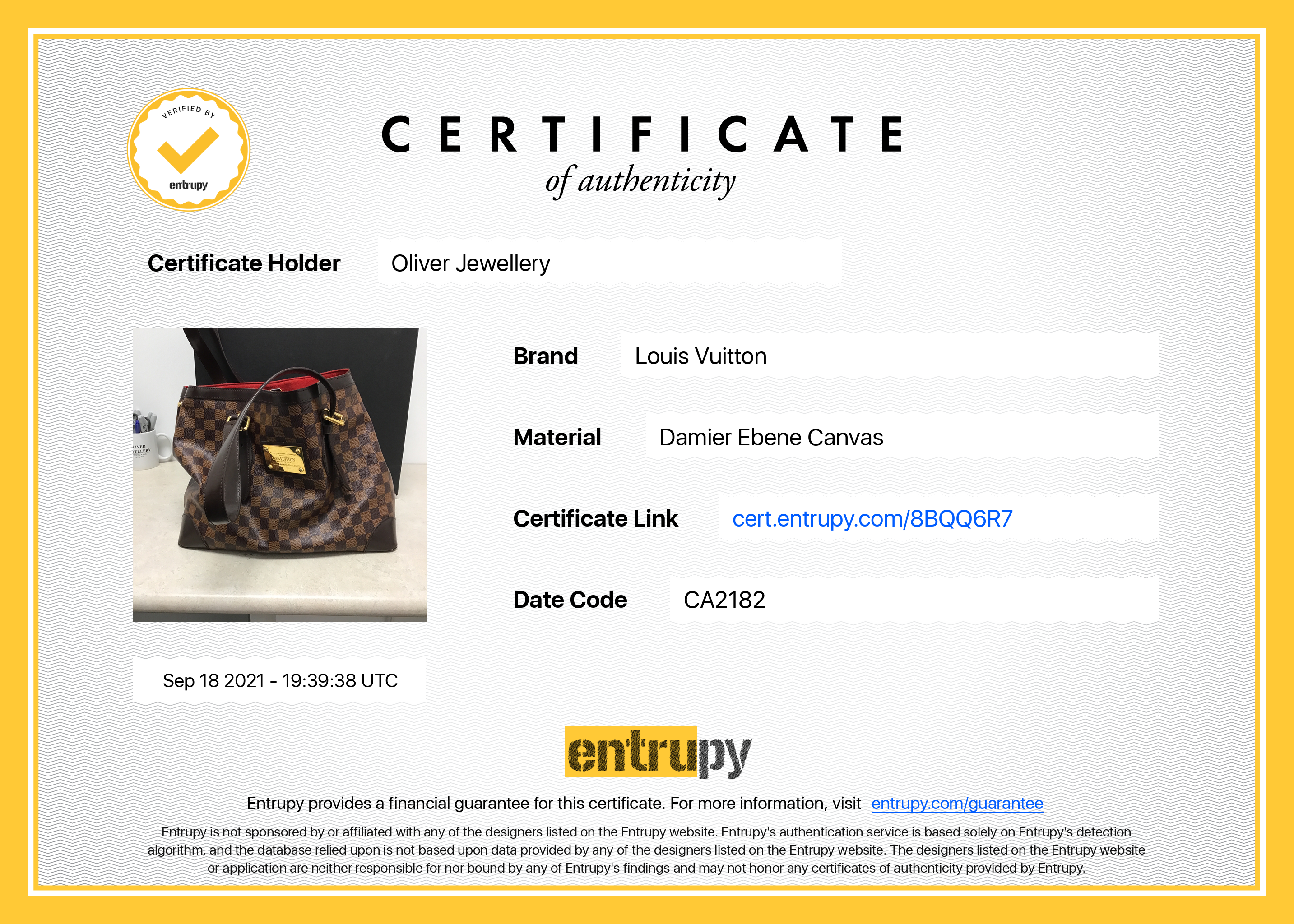 Louis Vuitton Damier Ebene Hampstead MM