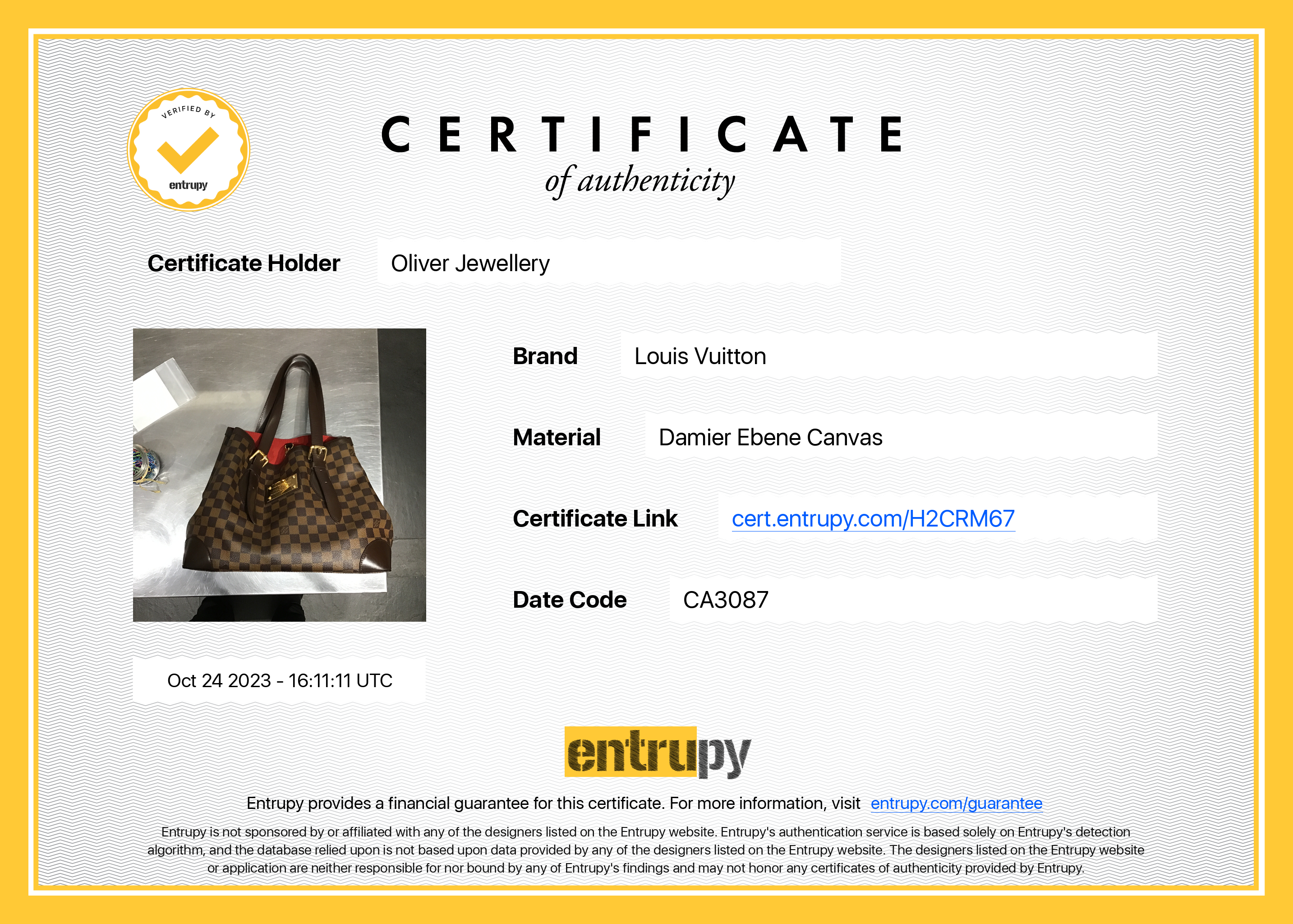 Louis Vuitton Damier Ebene Hampstead MM