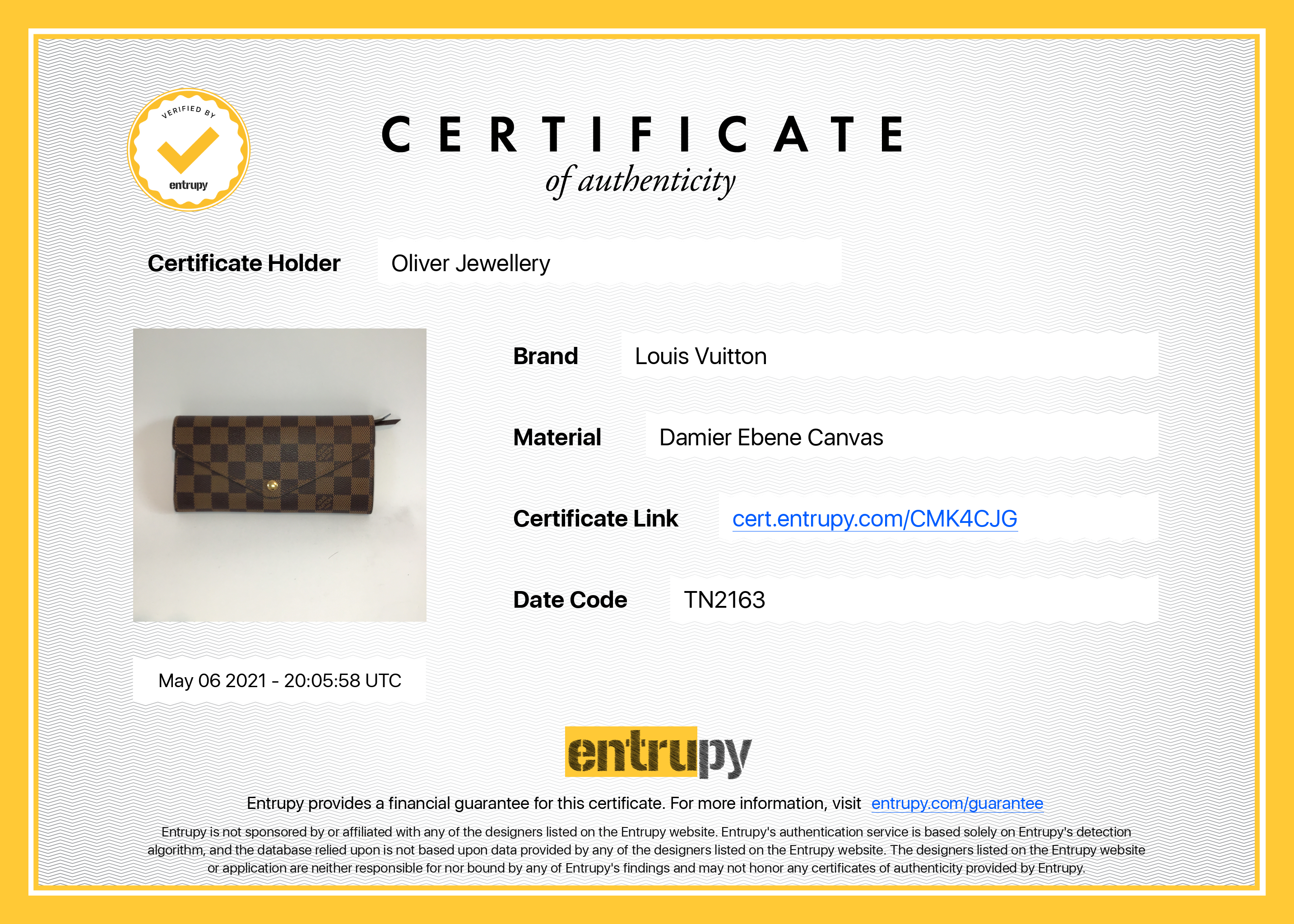 Louis Vuitton Damier Ebene Josephine Wallet w/ Box