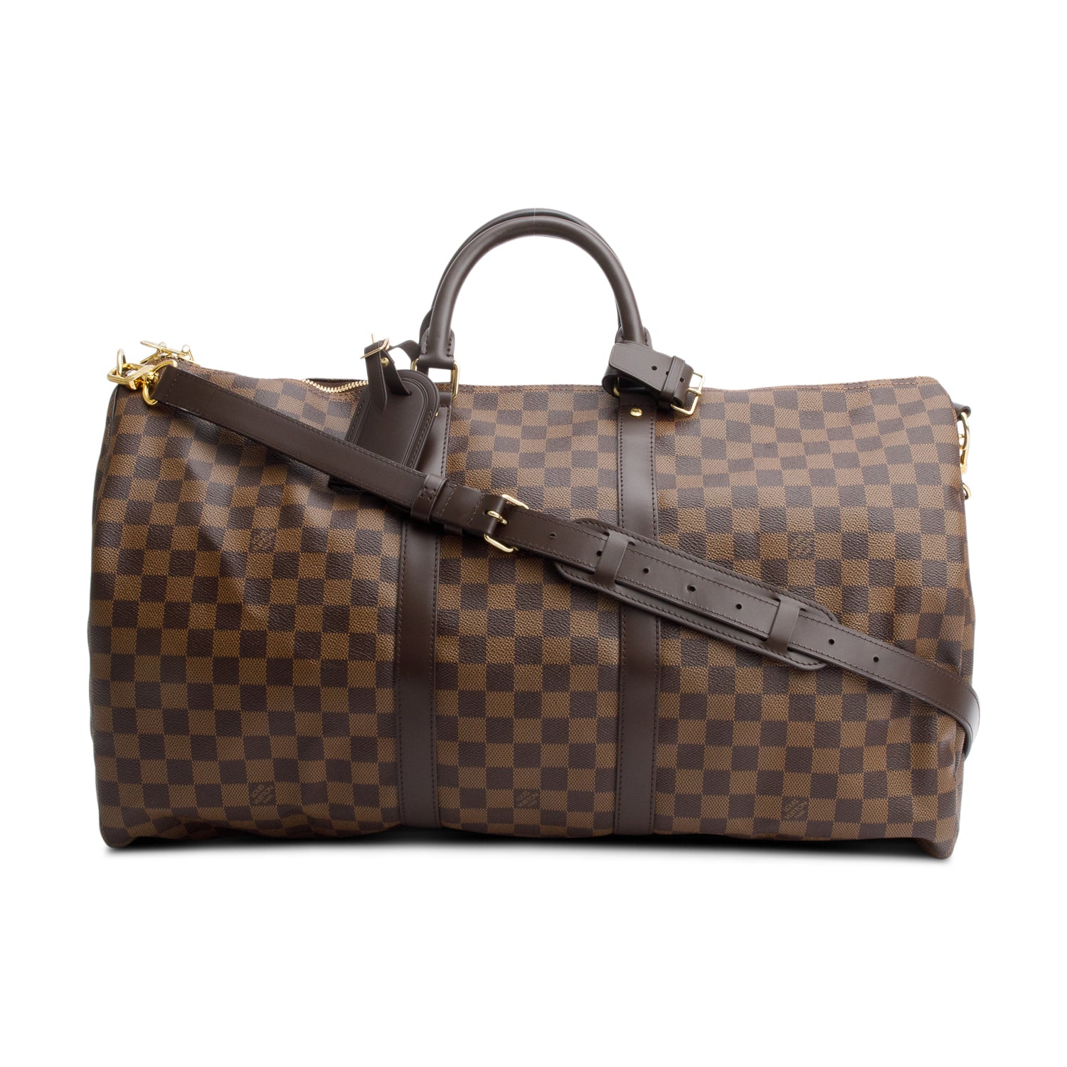 Louis Vuitton Damier Ebene Keepall Bandouliere 55 w/ Strap & Box