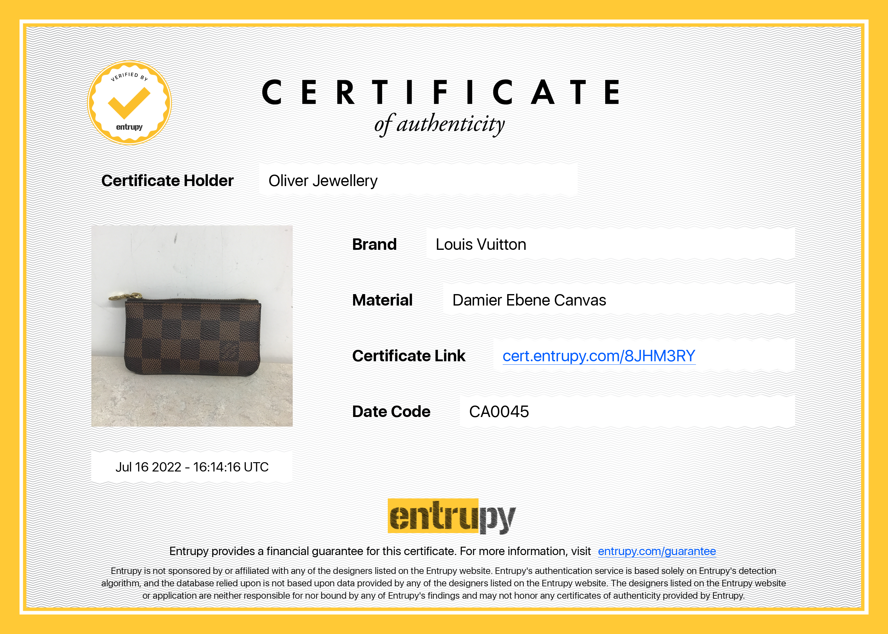 Louis Vuitton Damier Ebene Key Pouch