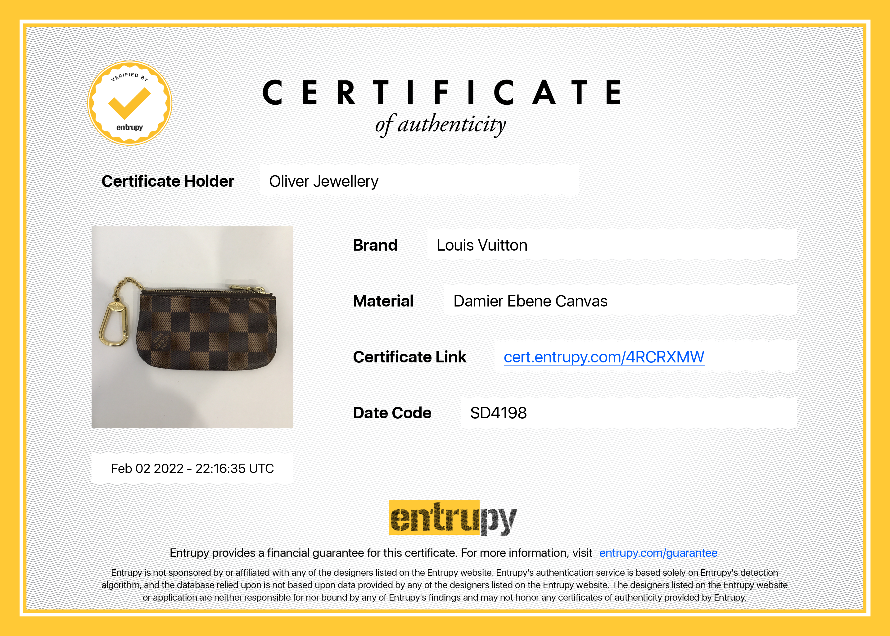 Louis Vuitton Damier Ebene Key Pouch