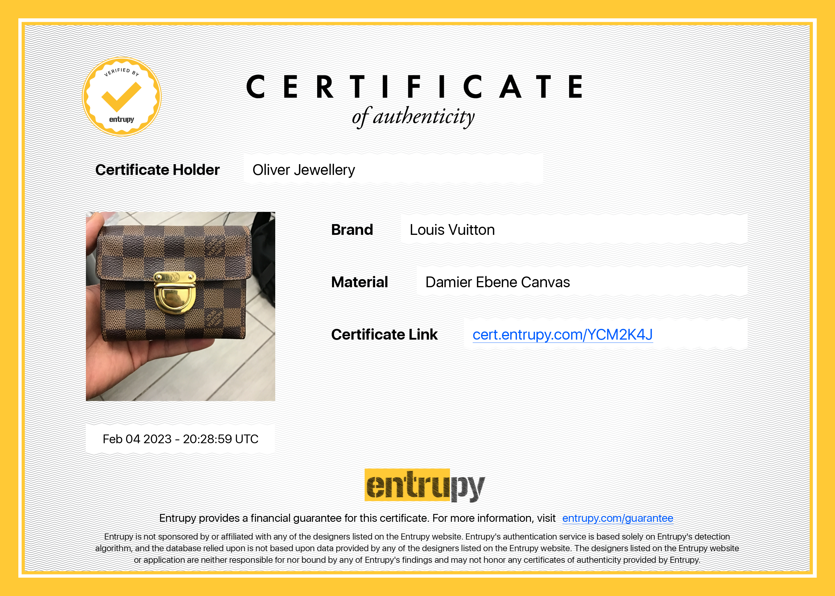 Louis Vuitton Damier Ebene Koala Wallet w/ Box