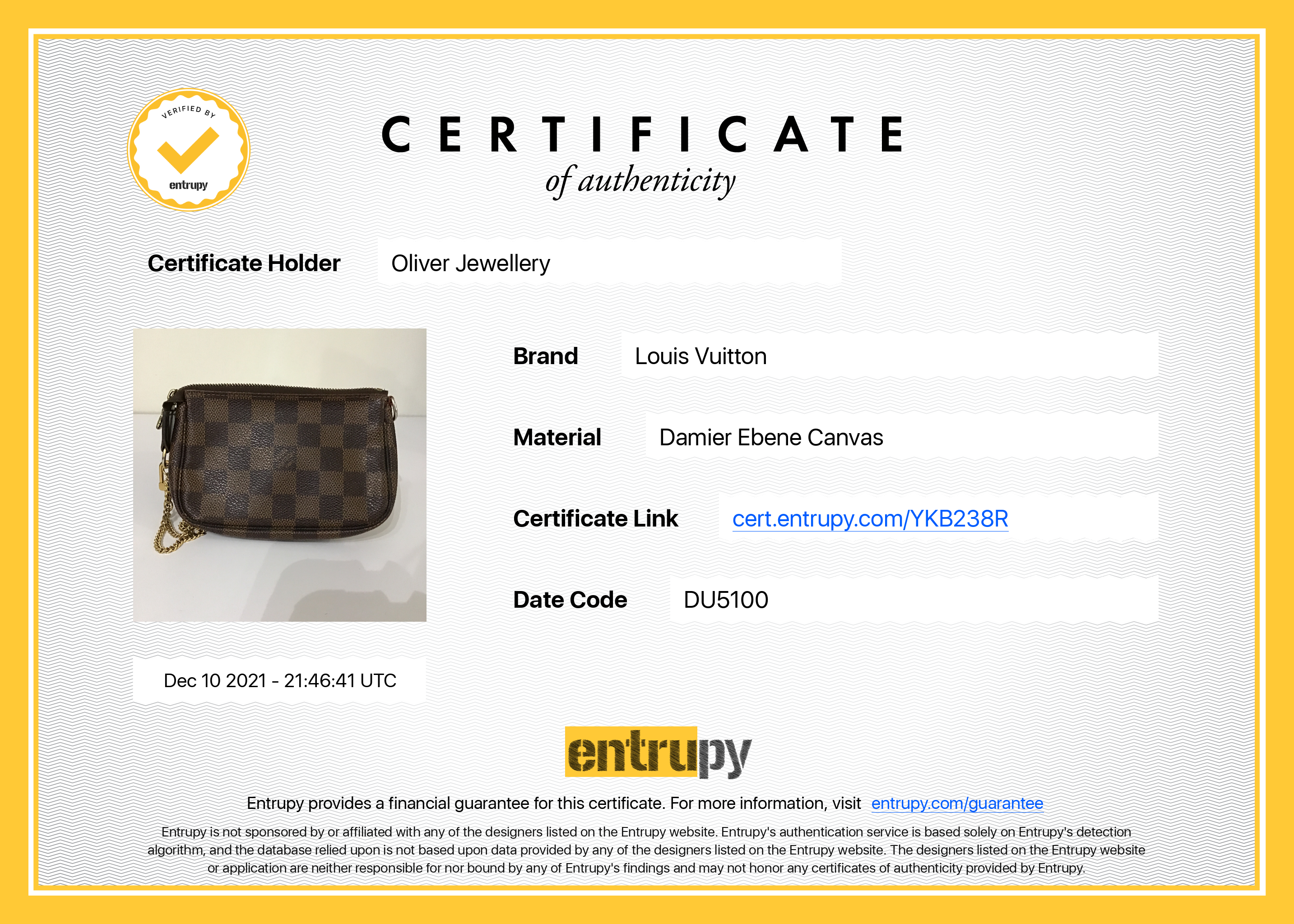 Louis Vuitton Damier Ebene Mini Pochette Accessories