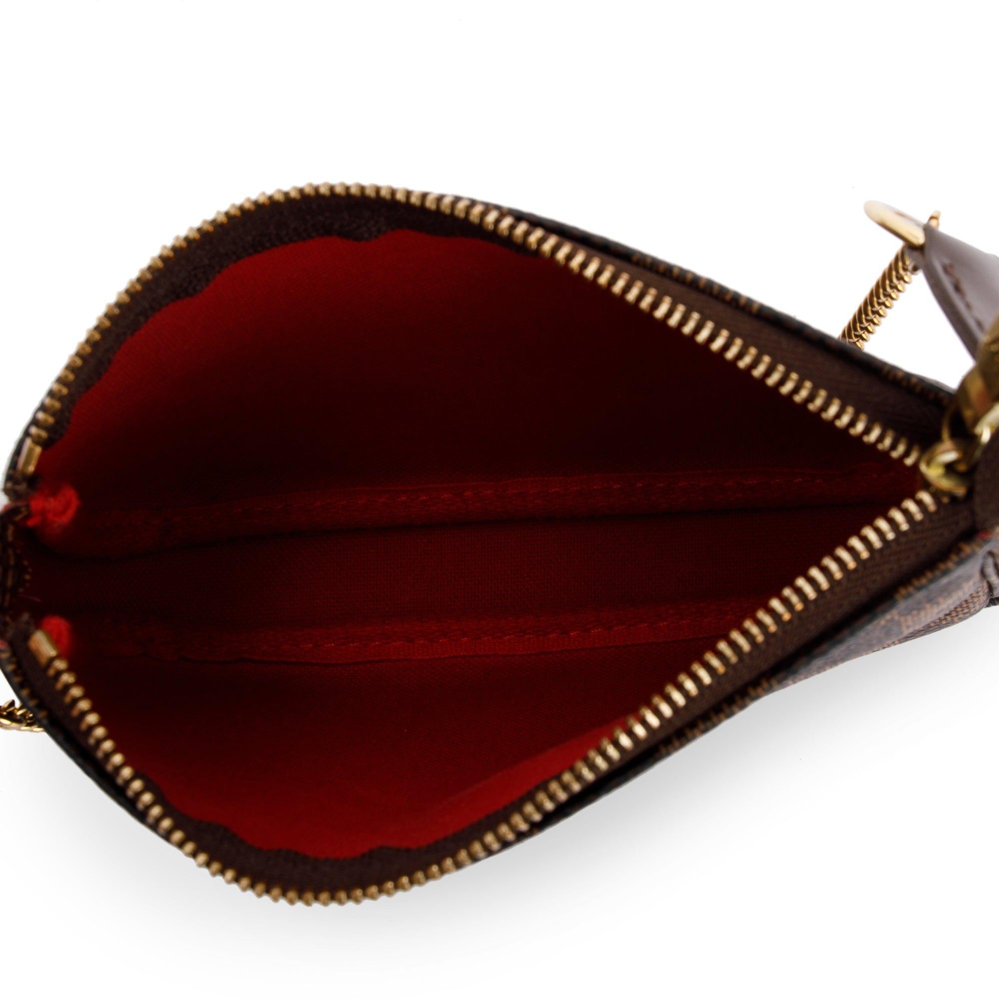 Louis Vuitton Damier Ebene Mini Pochette Accessories w/ Box