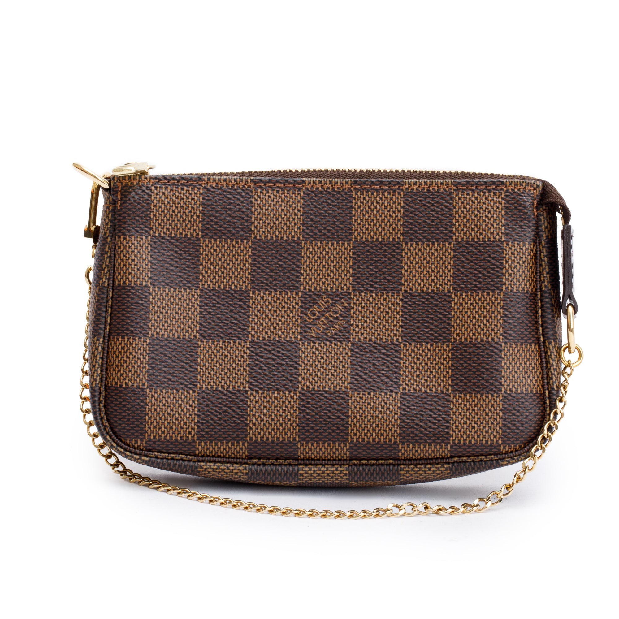 Louis Vuitton Damier Ebene Mini Pochette Accessories w Box & Receipt