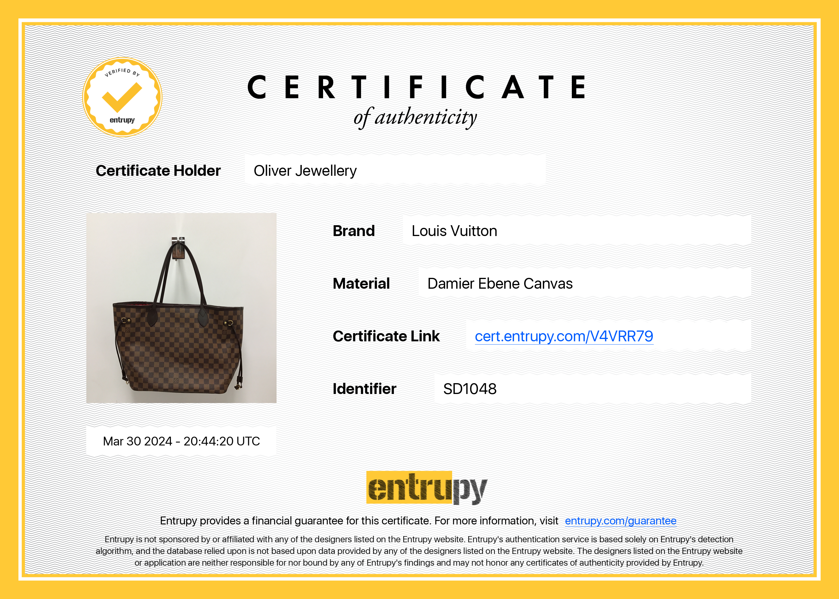 Louis Vuitton Damier Ebene Neverfull MM