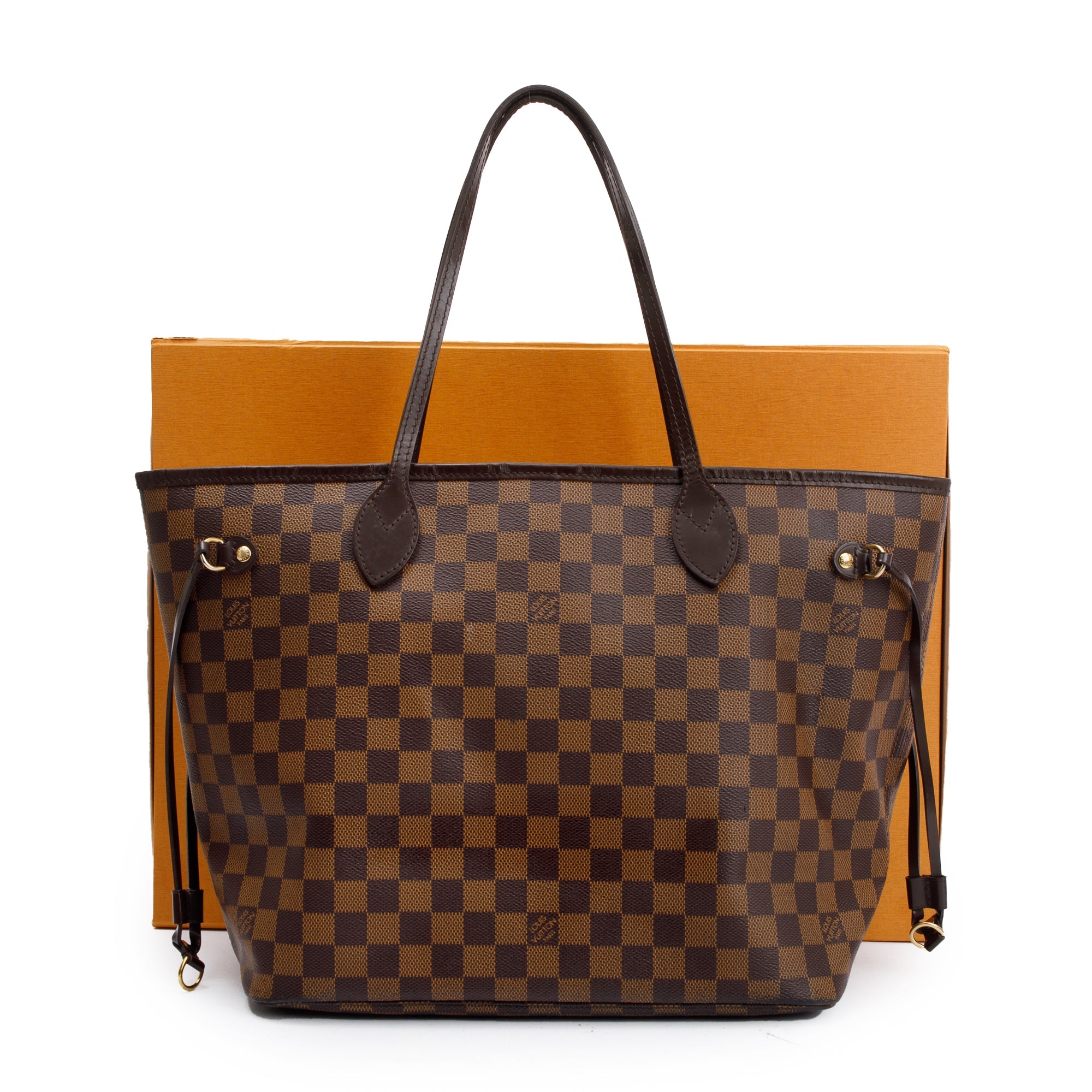 Louis Vuitton Damier Ebene Neverfull MM w/ Pouch & Box