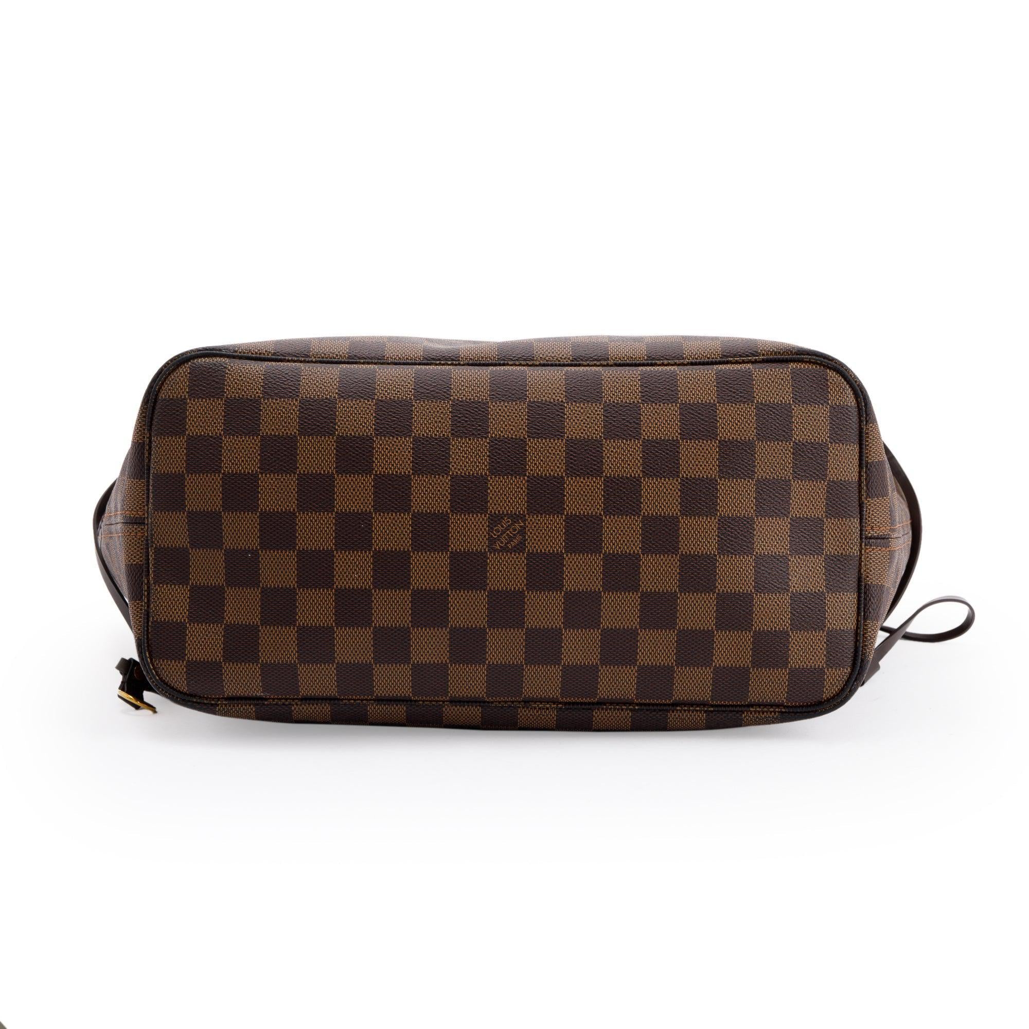 Louis Vuitton Damier Ebene Neverfull MM w/ Pouch & Box