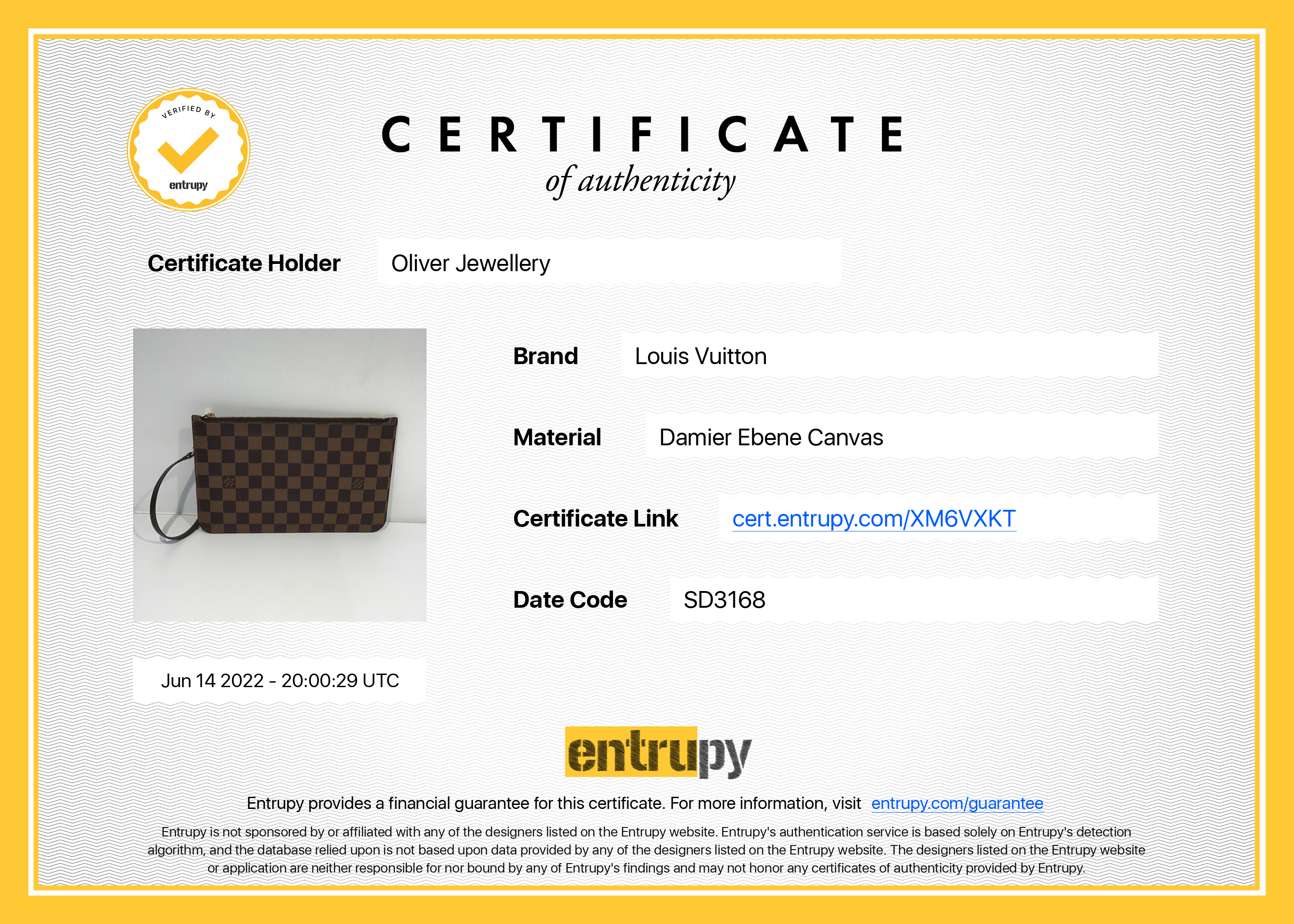 Louis Vuitton Damier Ebene Neverfull Pochette