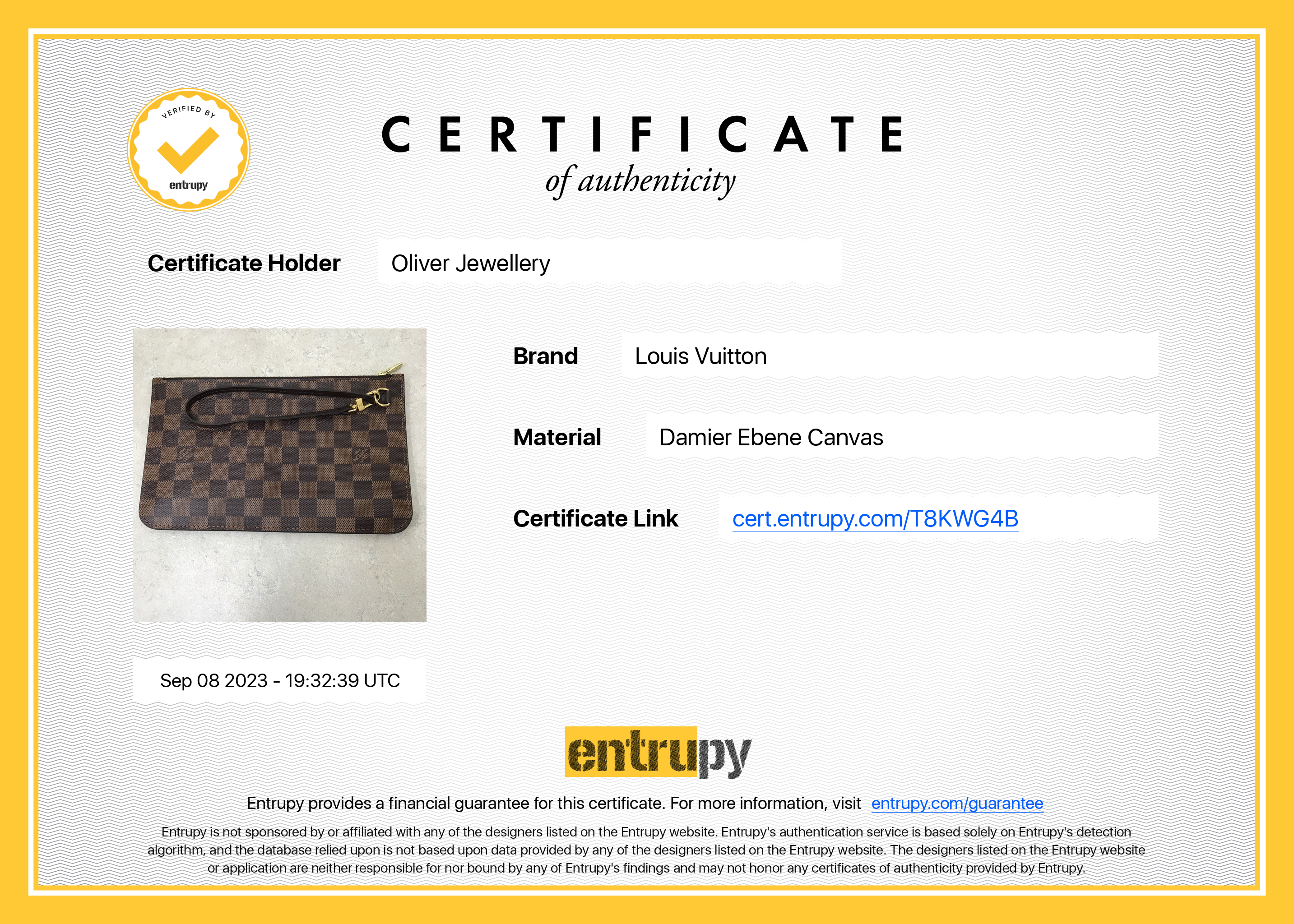 Louis Vuitton Damier Ebene Neverfull Pochette