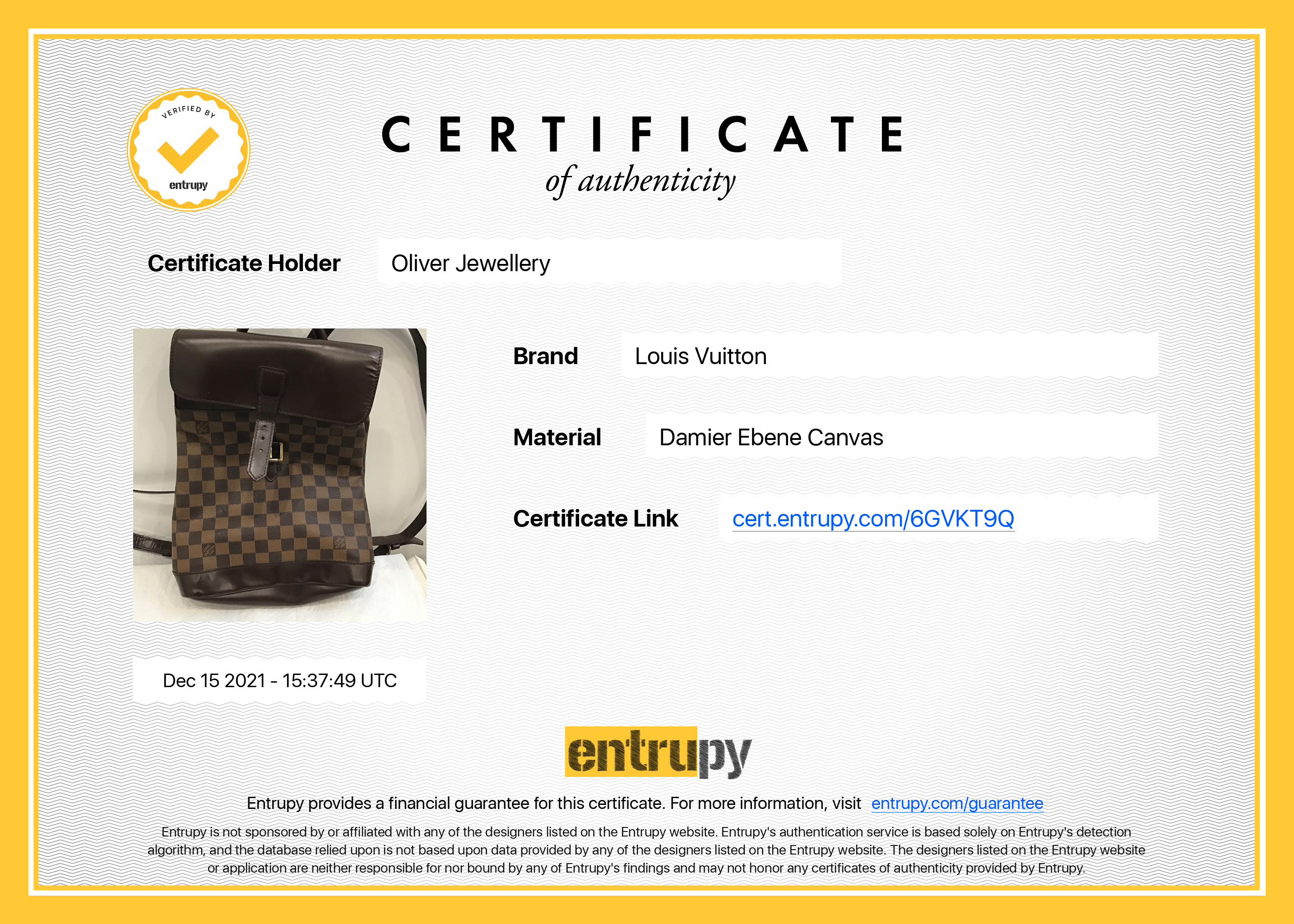 Louis Vuitton Damier Ebene Soho Backpack