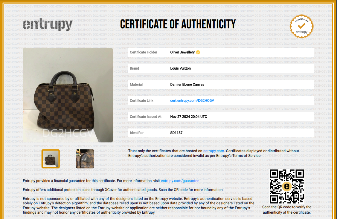 Louis Vuitton Damier Ebene Speedy 25