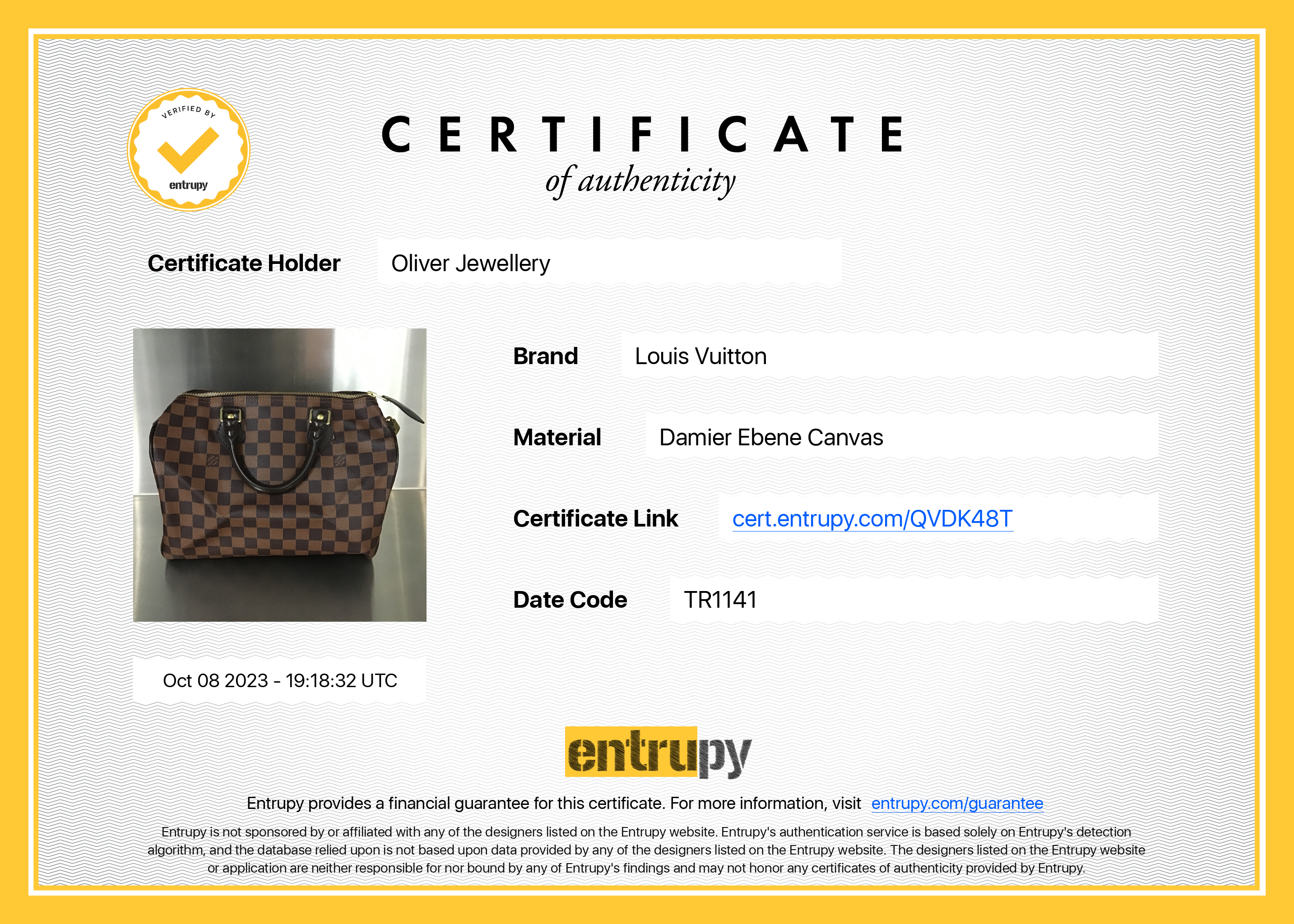 Louis Vuitton Damier Ebene Speedy 30