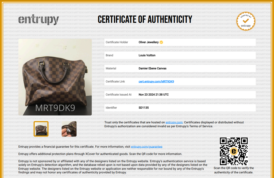 Louis Vuitton Damier Ebene Speedy 30 w/ Box