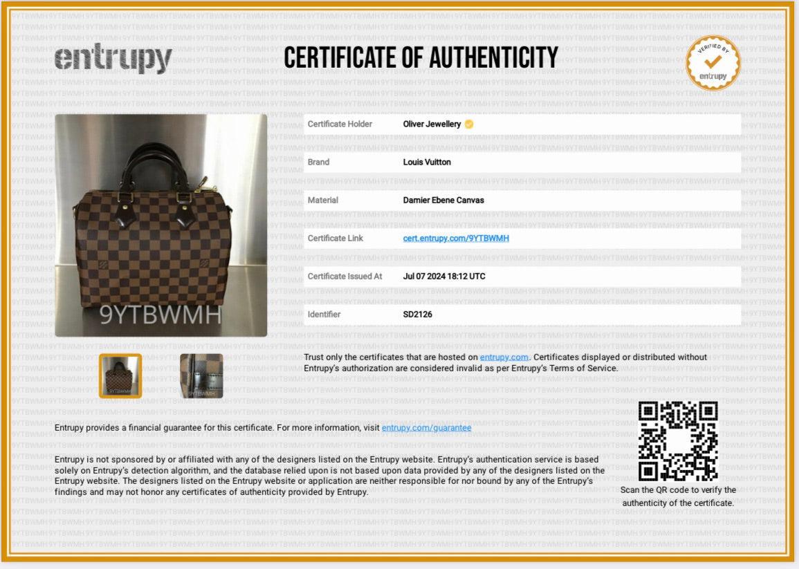 Louis Vuitton Damier Ebene Speedy Bandouliere 25