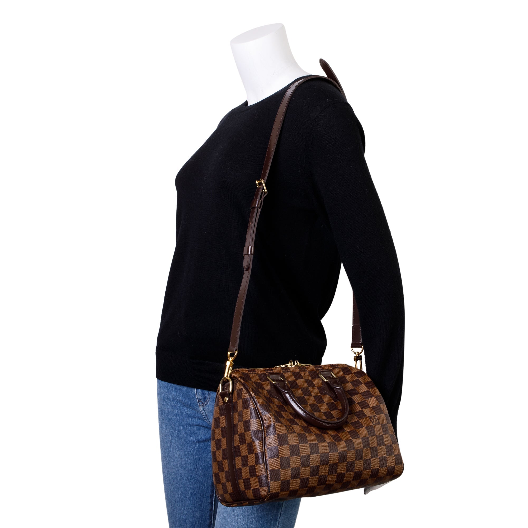 Louis Vuitton Damier Ebene Speedy Bandouliere 25