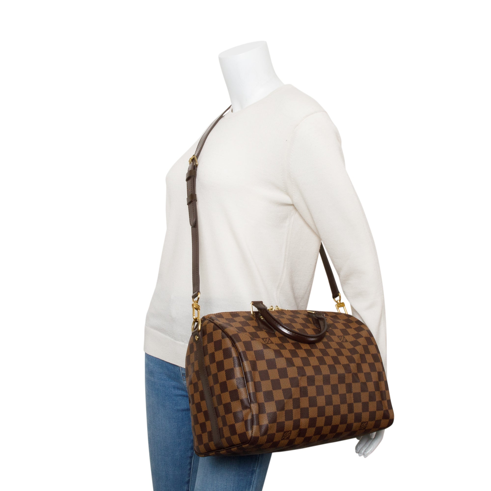 Louis Vuitton Damier Ebene Speedy Bandouliere 30 w/ Strap