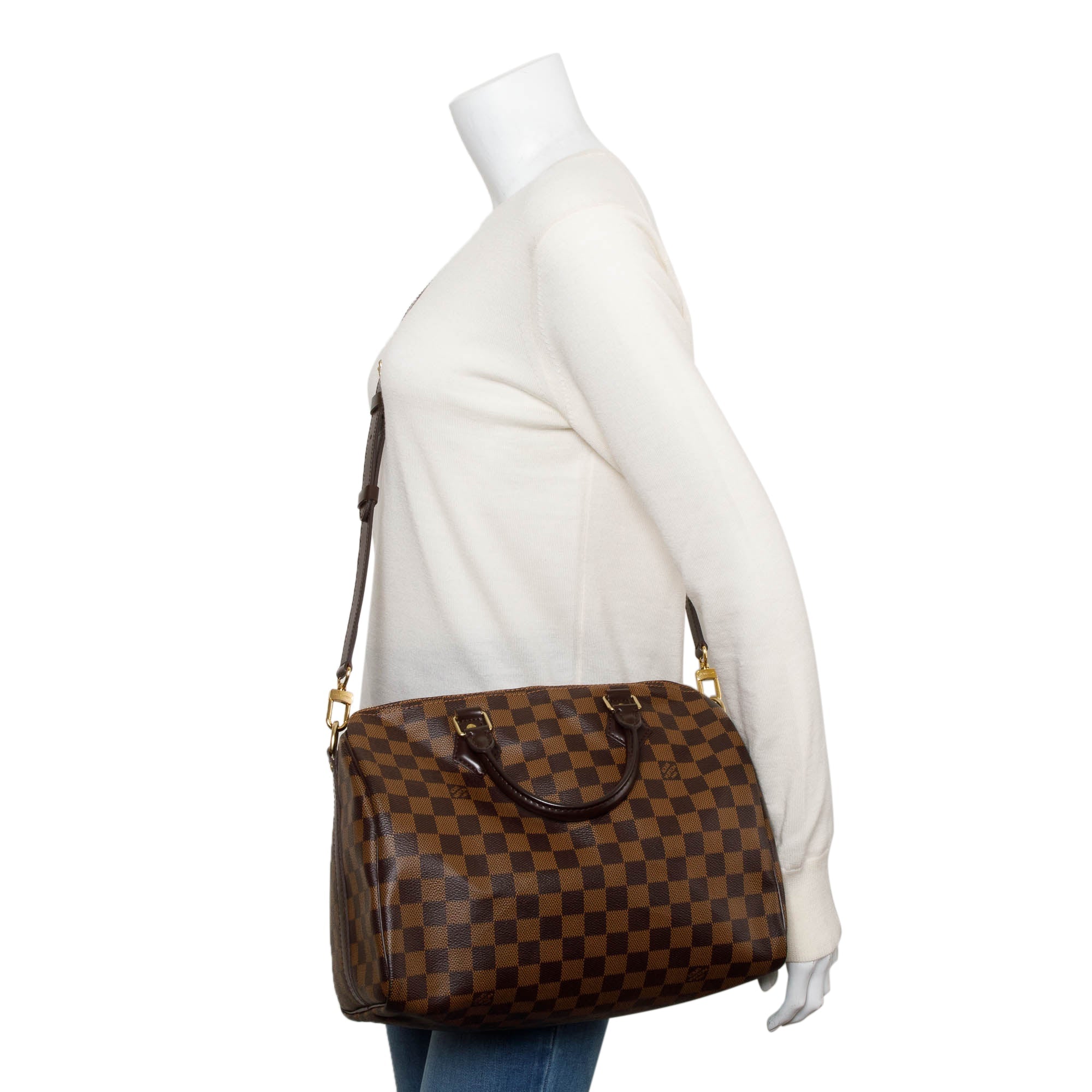 Louis Vuitton Damier Ebene Speedy Bandouliere 30 w/ Strap