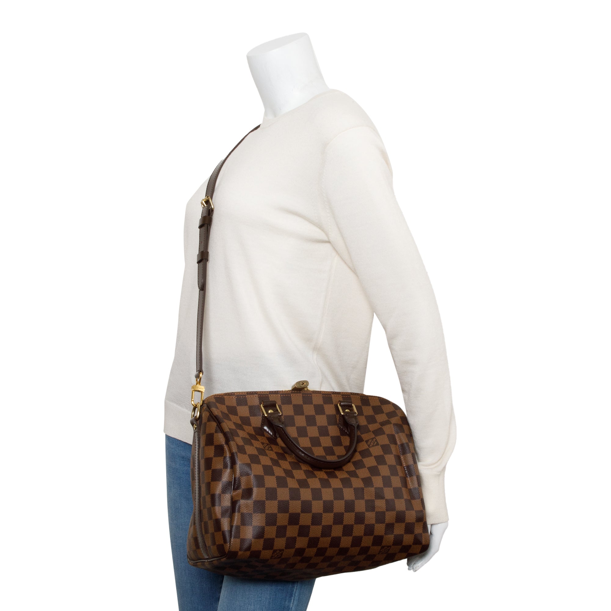 Louis Vuitton Damier Ebene Speedy Bandouliere 30 w/ Strap