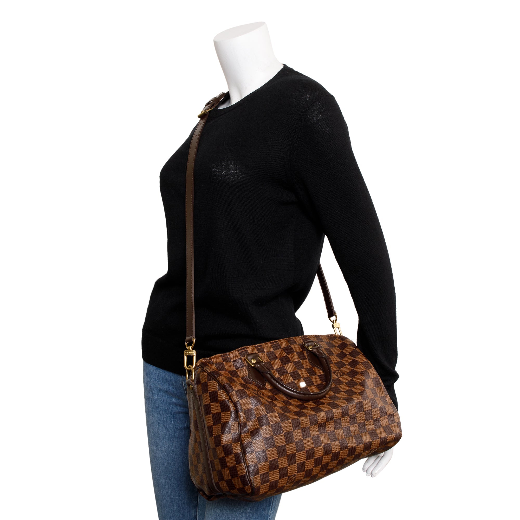 Louis Vuitton Damier Ebene Speedy Bandouliere 30 w/ Strap