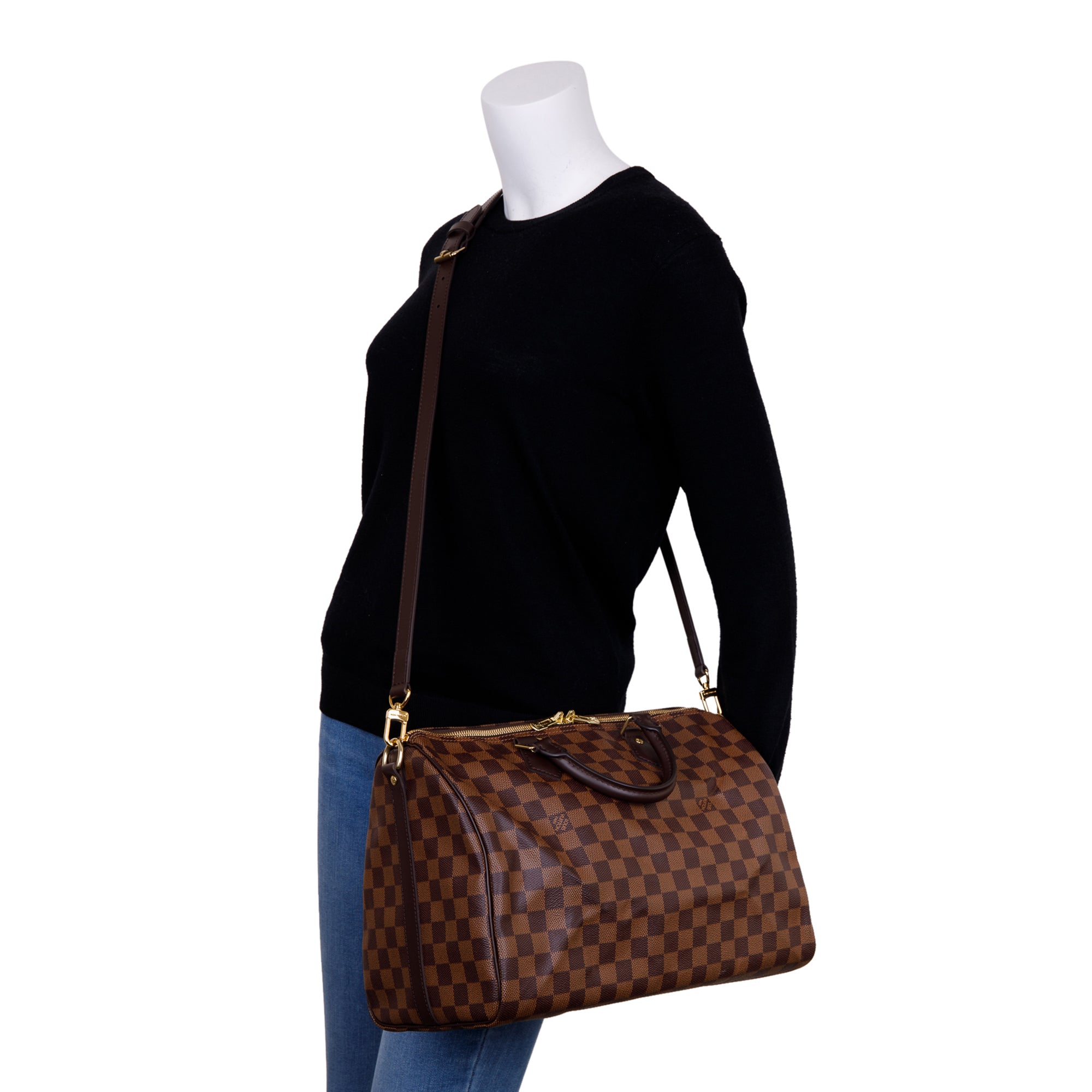 Louis Vuitton Damier Ebene Speedy Bandouliere 35 w/ Box