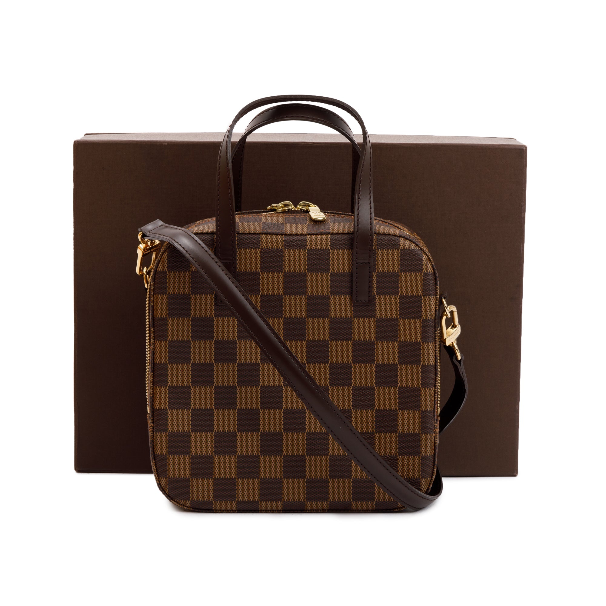 Louis Vuitton Damier Ebene Spontini Bag w/ Strap & Box