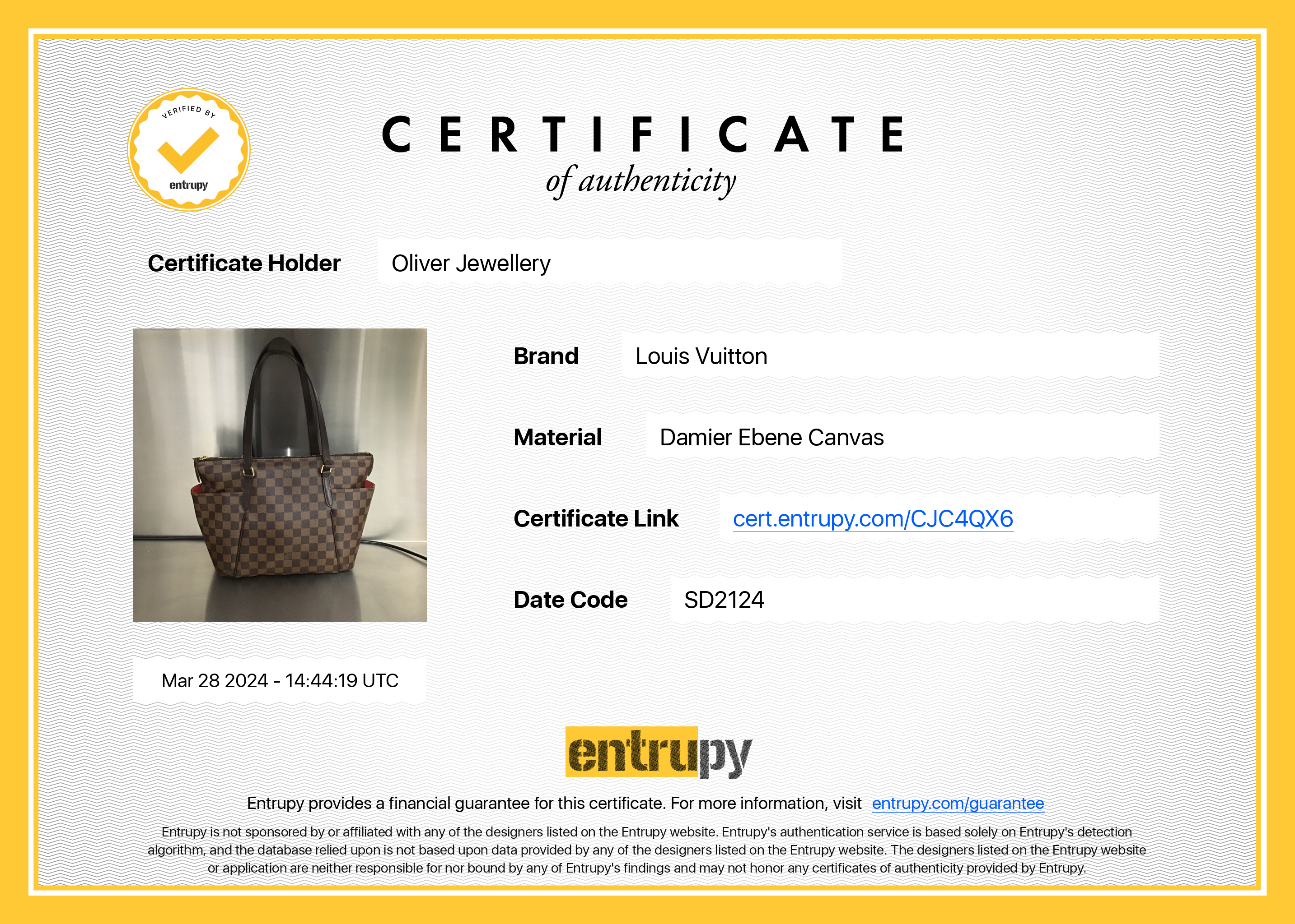 Louis Vuitton Damier Ebene Totally PM