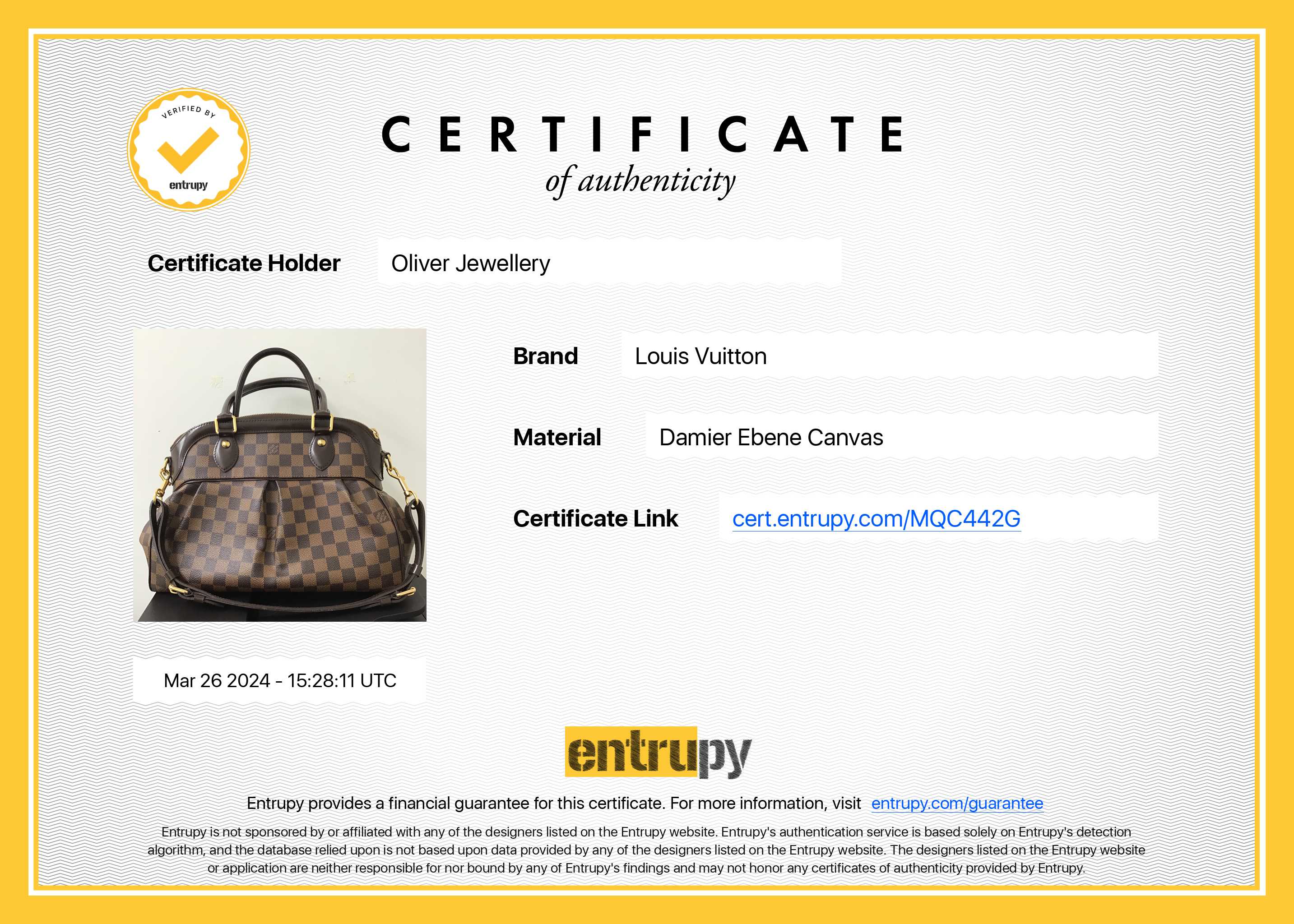 Louis Vuitton Damier Ebene Trevi PM