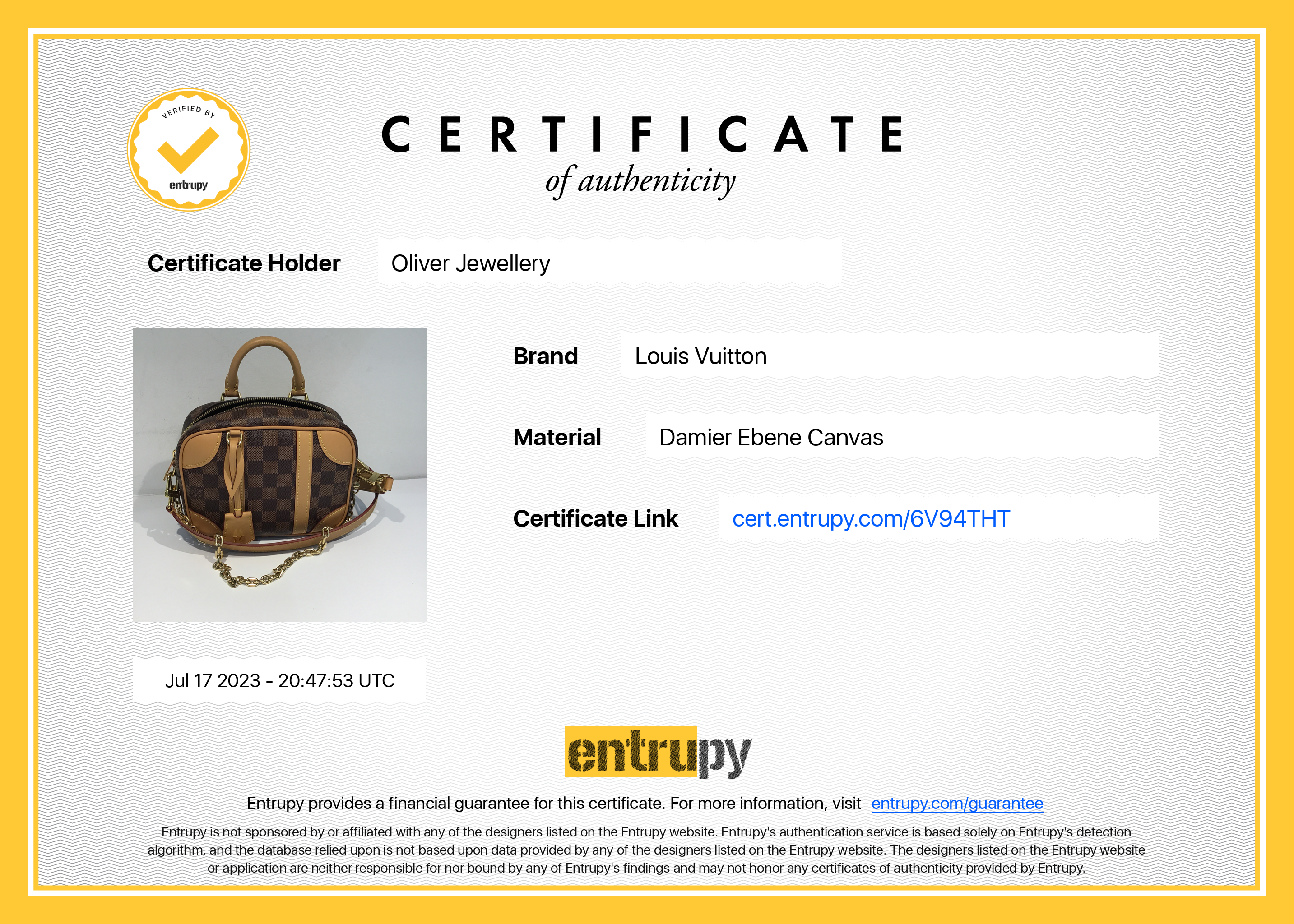 Louis Vuitton Damier Ebene Valisette Souple BB w/ Strap