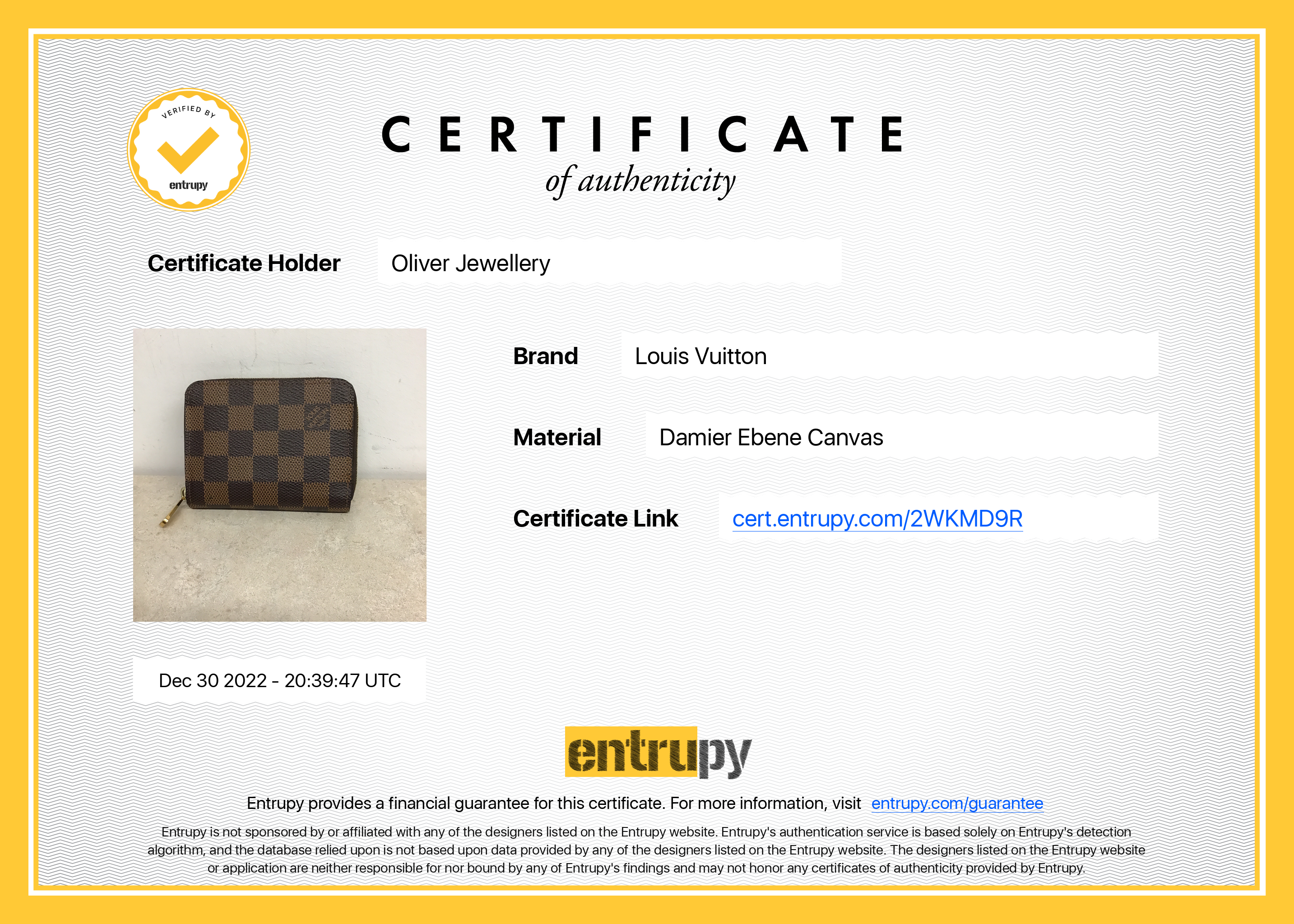 Louis Vuitton Damier Ebene Zippy Coin Purse