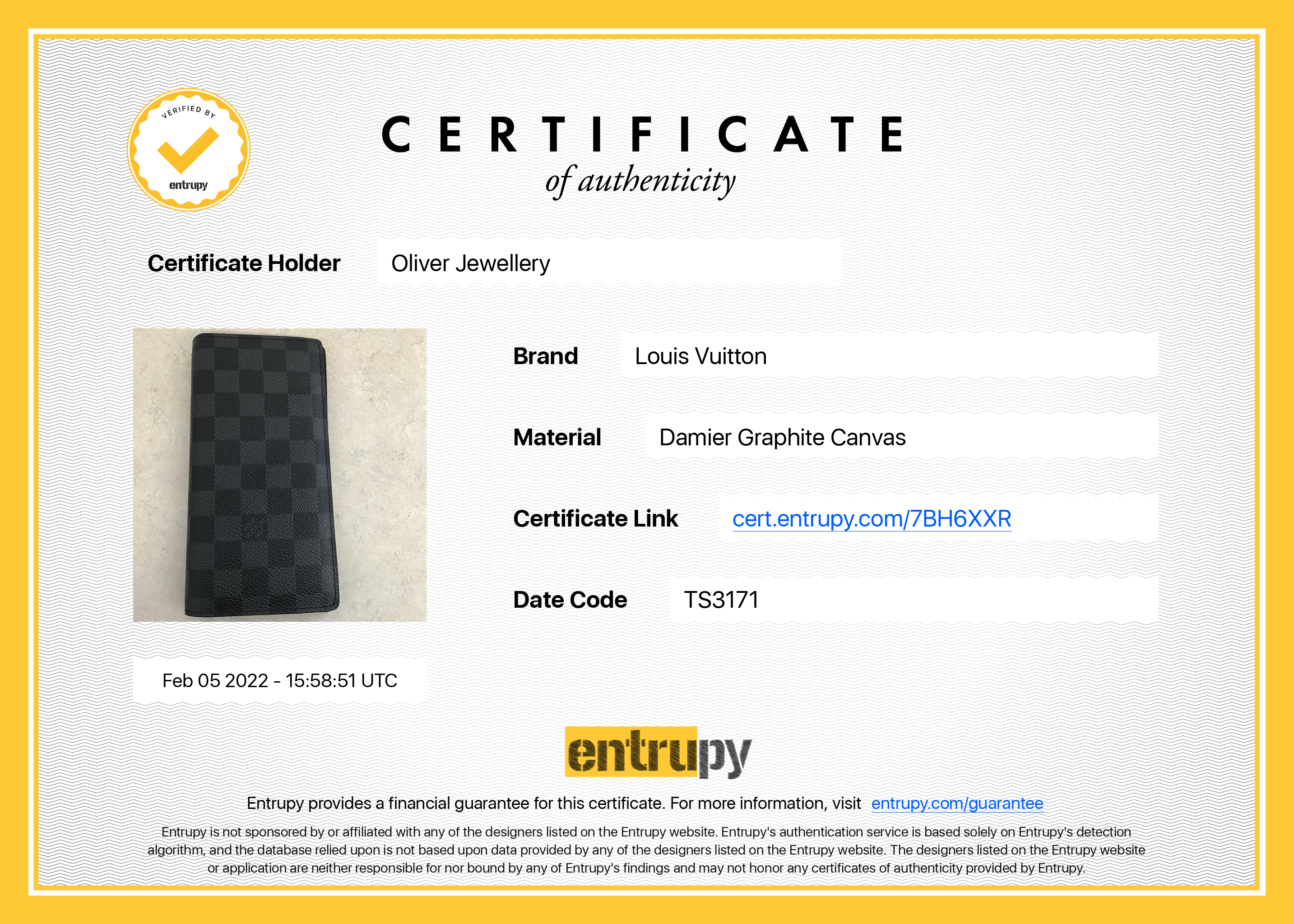 Louis Vuitton Damier Graphite Brazza Wallet w/ Box