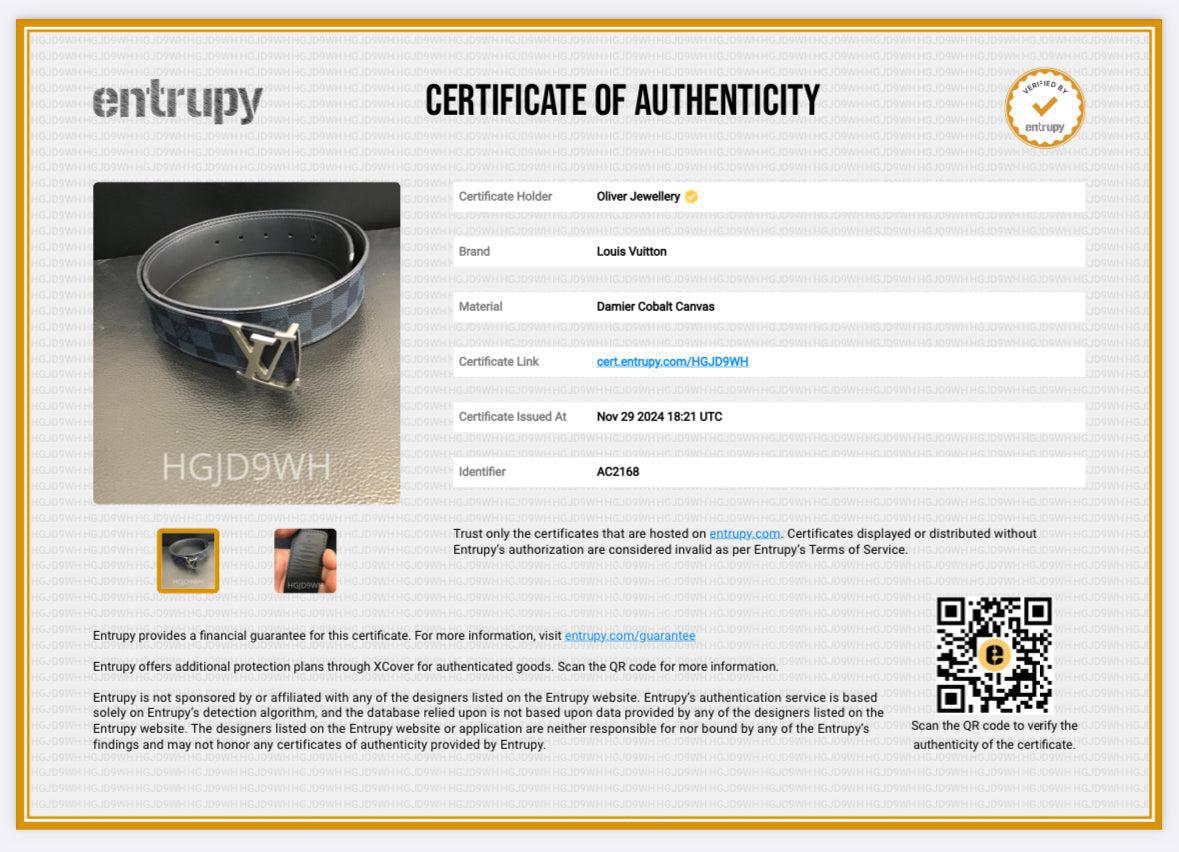 Louis Vuitton Damier Graphite Canvas & Black Leather LV Initials 40 MM Reversible Belt 85 34