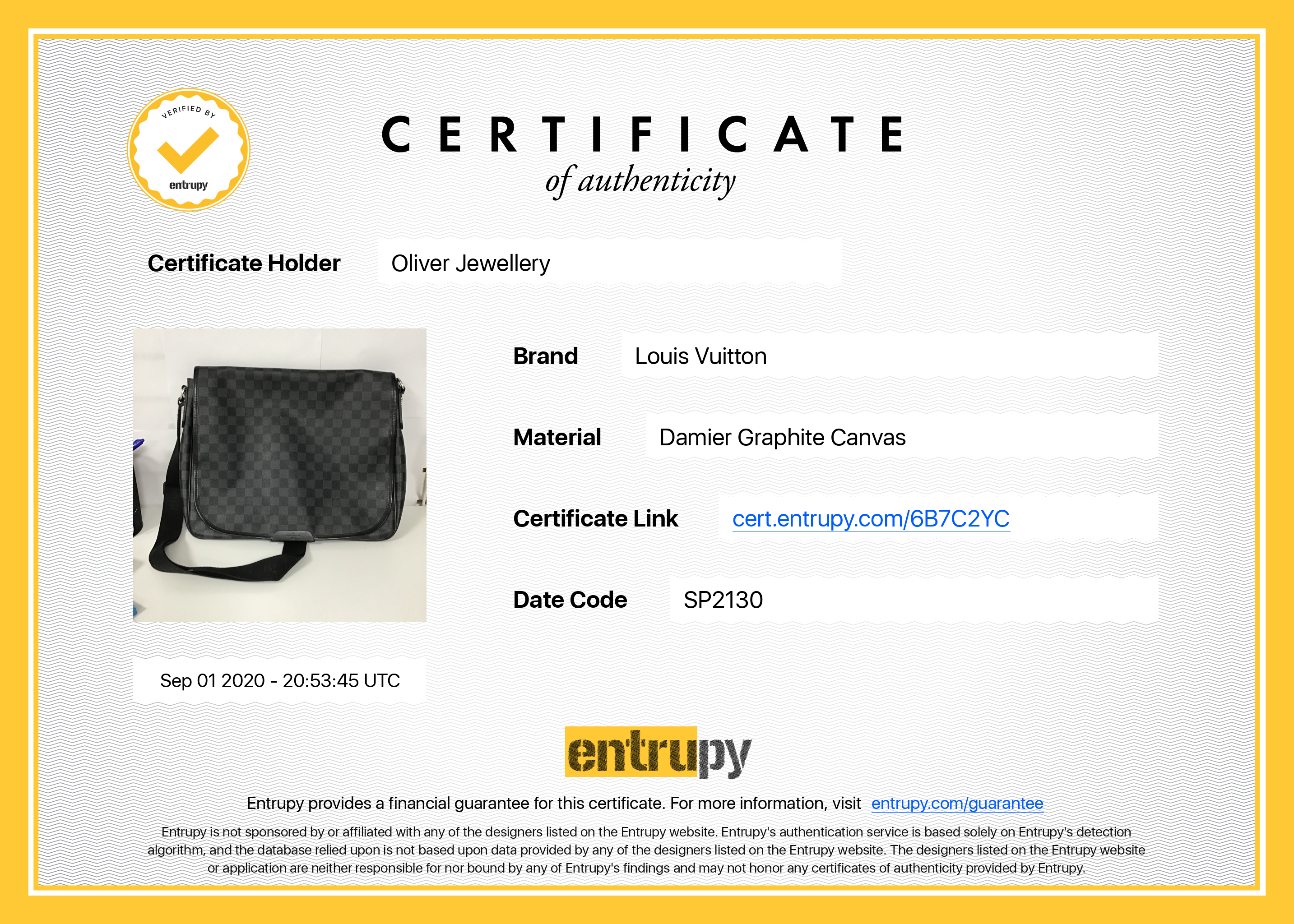 Louis Vuitton Damier Graphite Daniel GM Messenger Bag