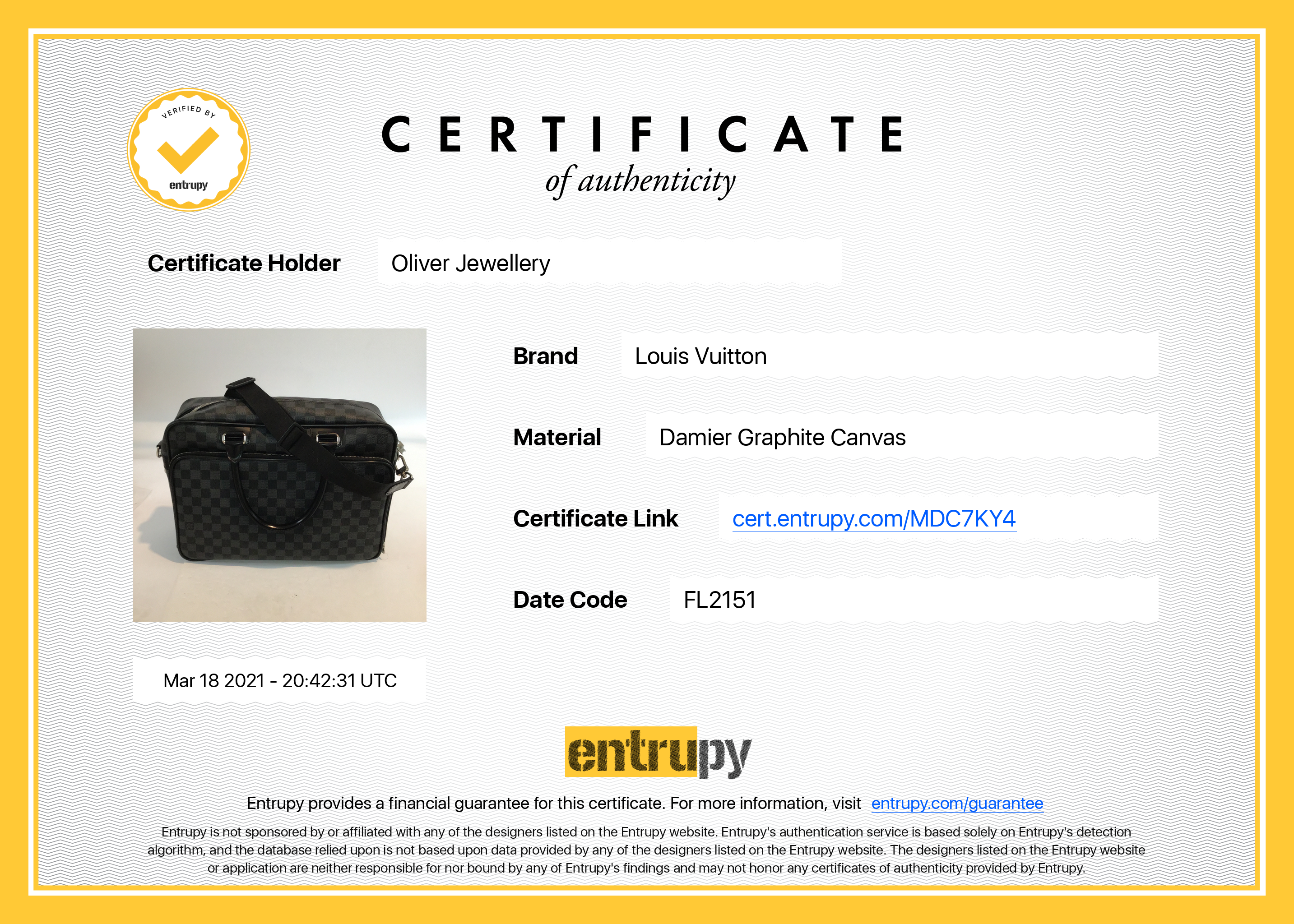 Louis Vuitton Damier Graphite Icare Laptop Bag